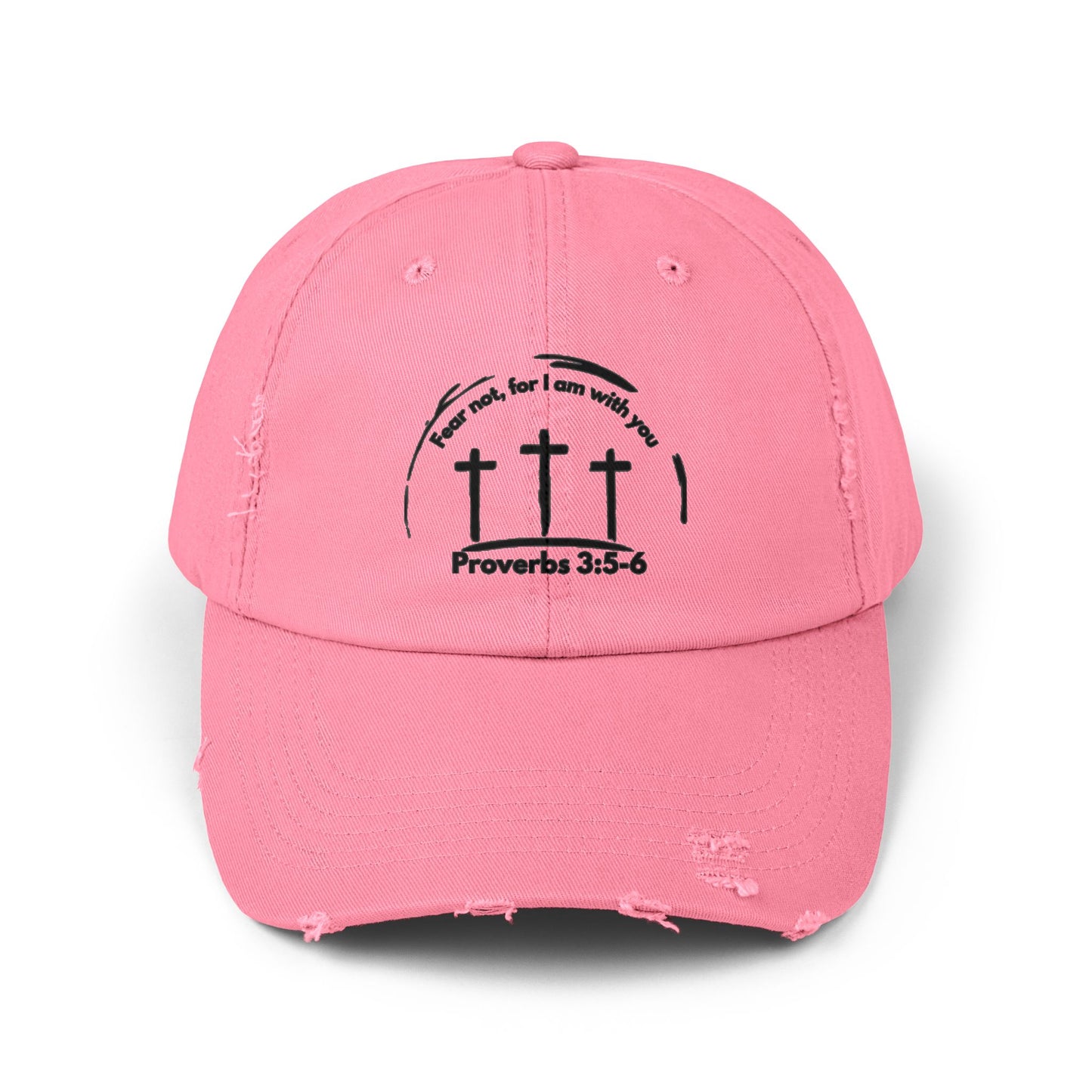 Unisex Distressed Faith Cap - Proverbs 3:5-6 Inspirational Design