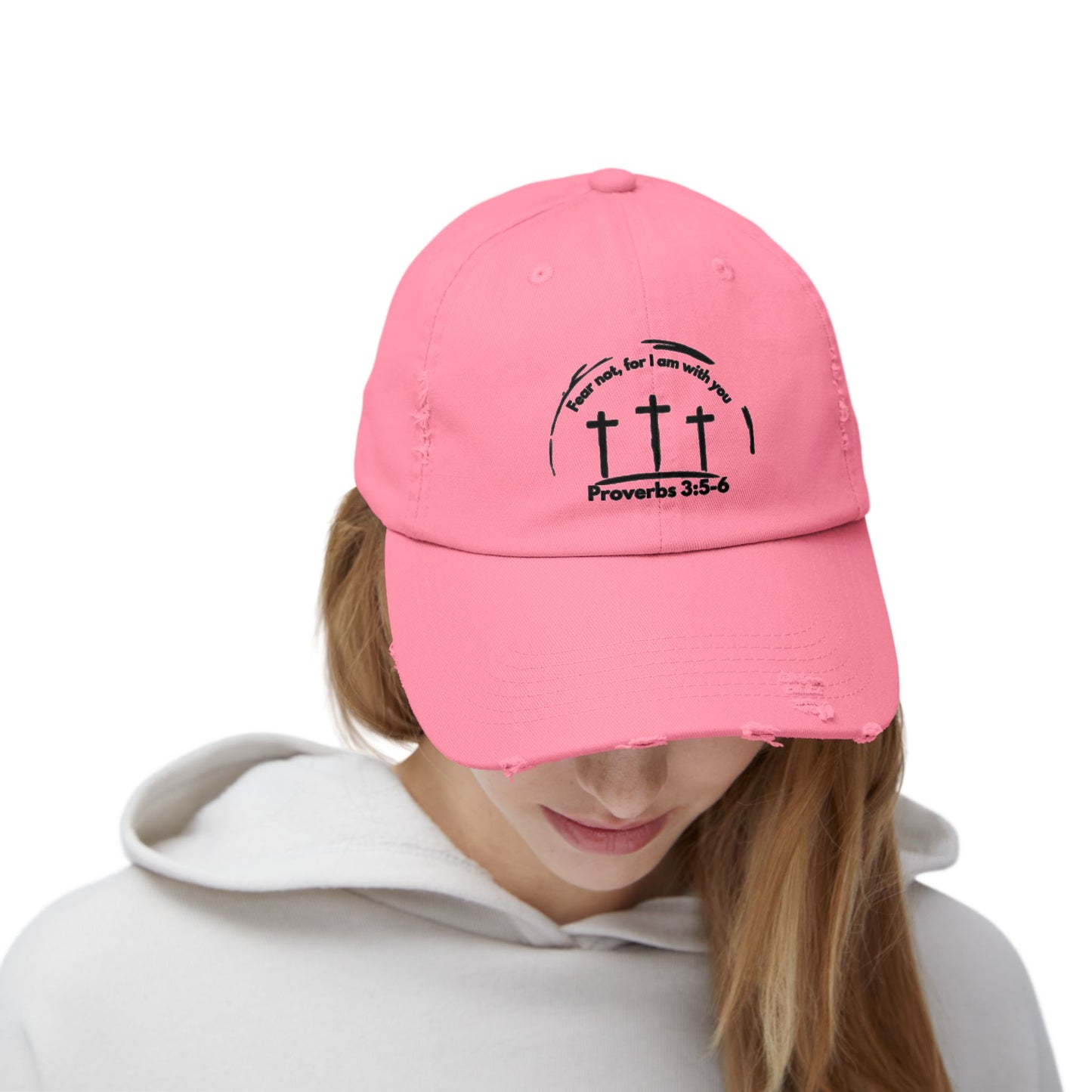 Unisex Distressed Faith Cap - Proverbs 3:5-6 Inspirational Design