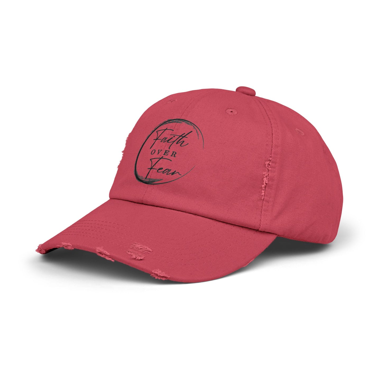 Faith Over Fear Unisex Distressed Cap