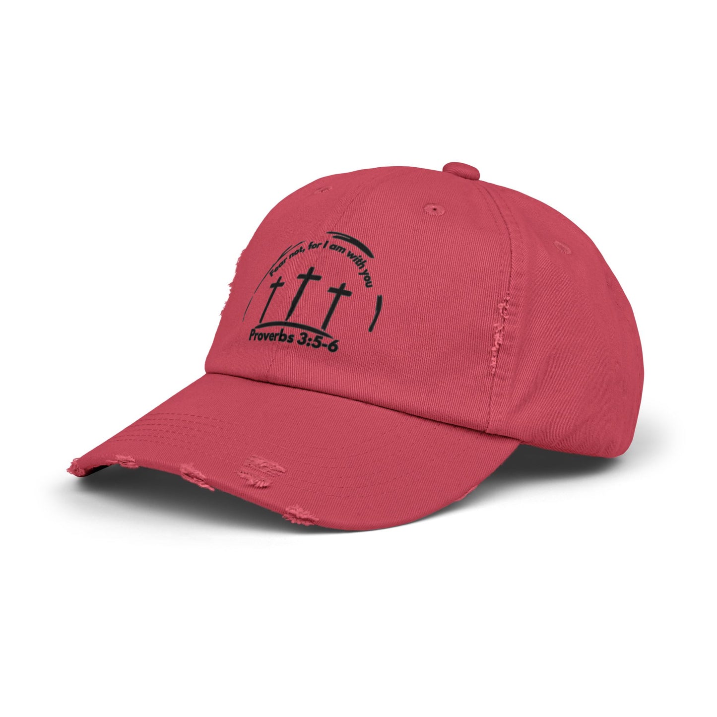 Unisex Distressed Faith Cap - Proverbs 3:5-6 Inspirational Design