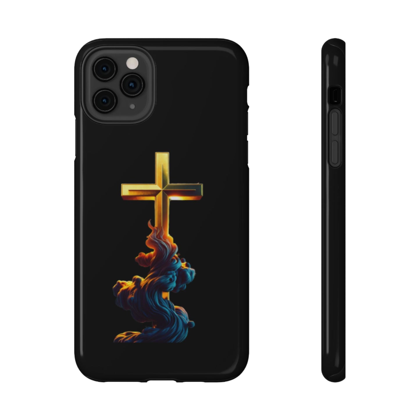 Impact-Resistant Phone Case with Cross Design - Durable and Stylish