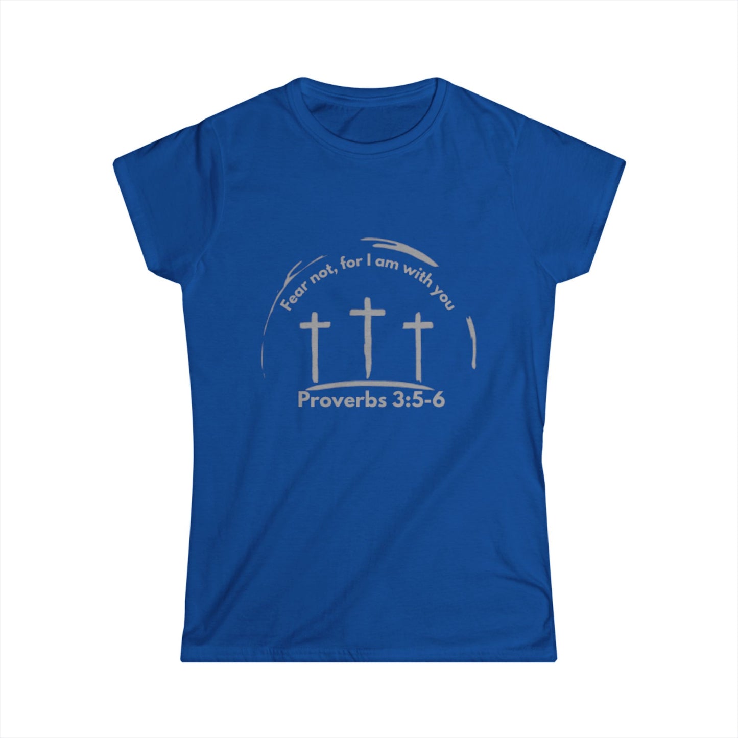 Inspirational Women's Softstyle Tee - Proverbs 3:5-6 Cross Design