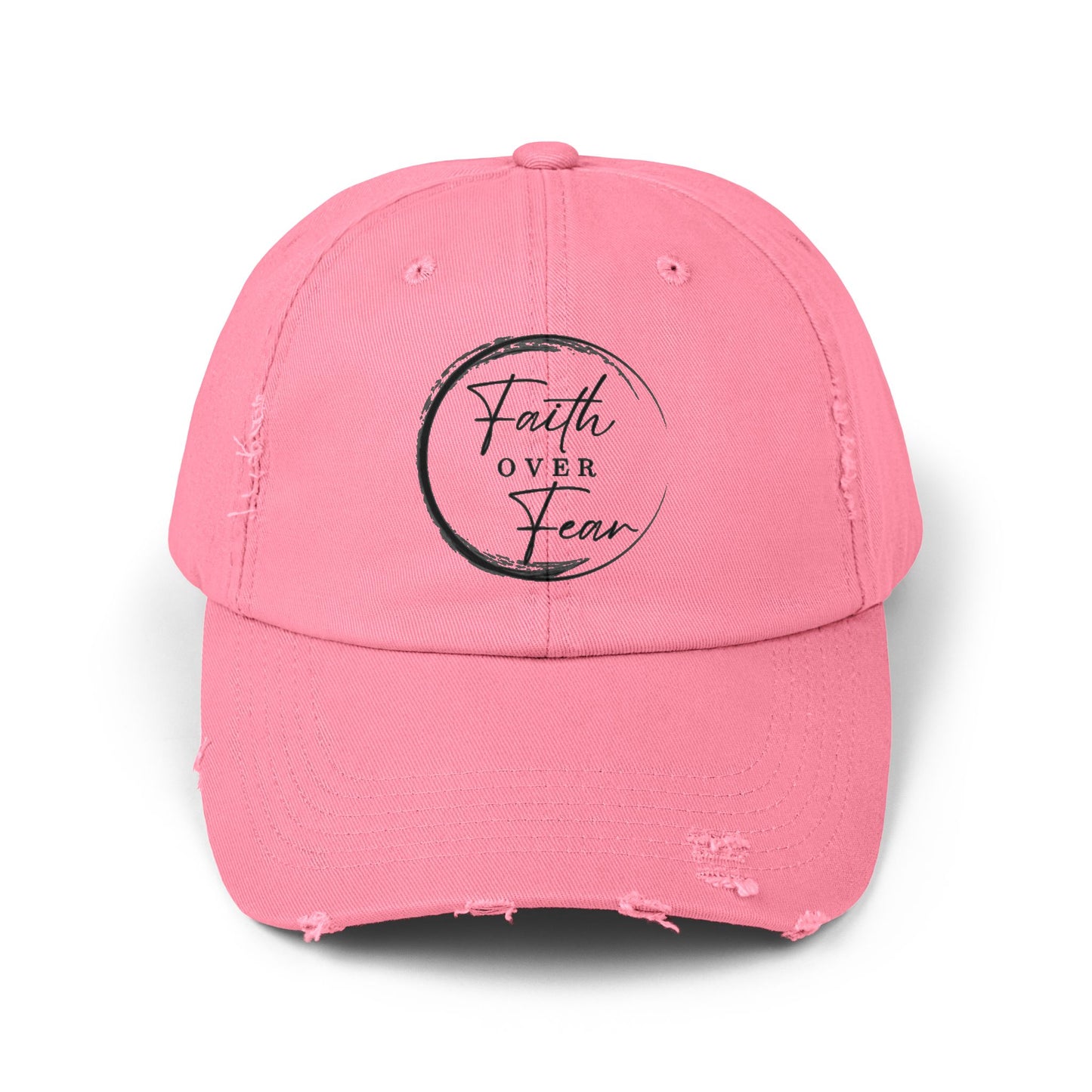 Faith Over Fear Unisex Distressed Cap