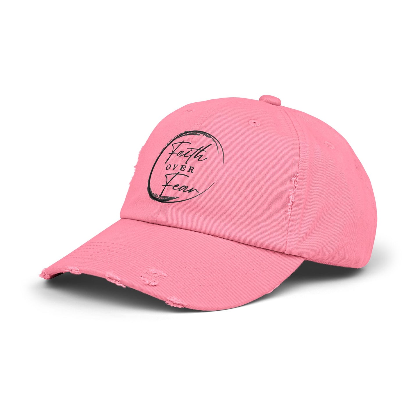 Faith Over Fear Unisex Distressed Cap