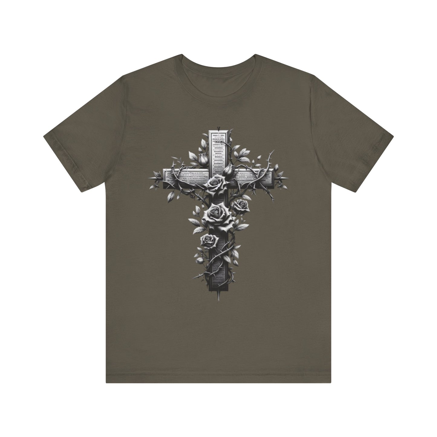 Vintage Floral Cross Unisex Jersey Tee
