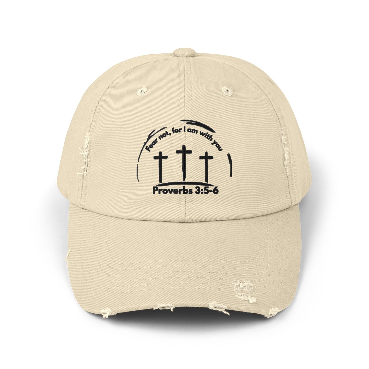 Unisex Distressed Faith Cap - Proverbs 3:5-6 Inspirational Design