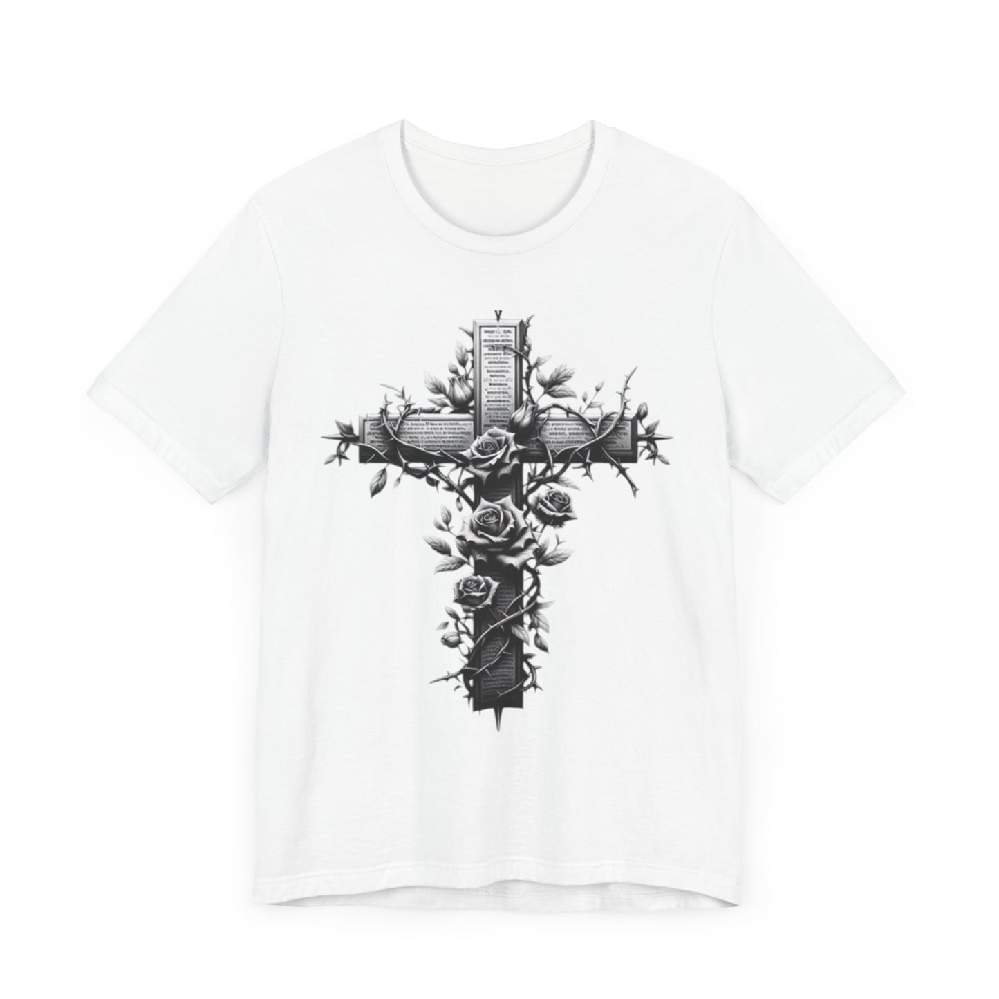 Vintage Floral Cross Unisex Jersey Tee