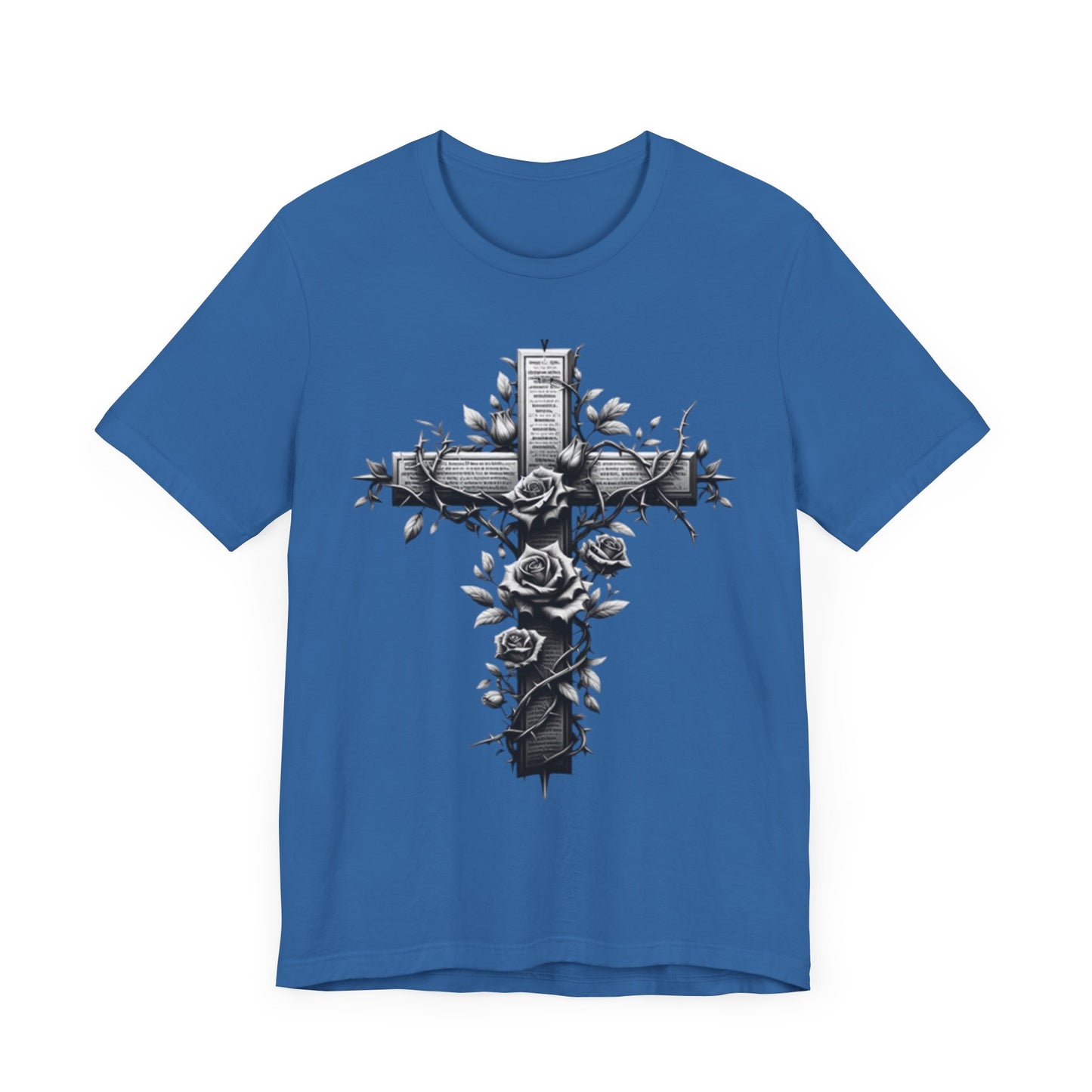 Vintage Floral Cross Unisex Jersey Tee