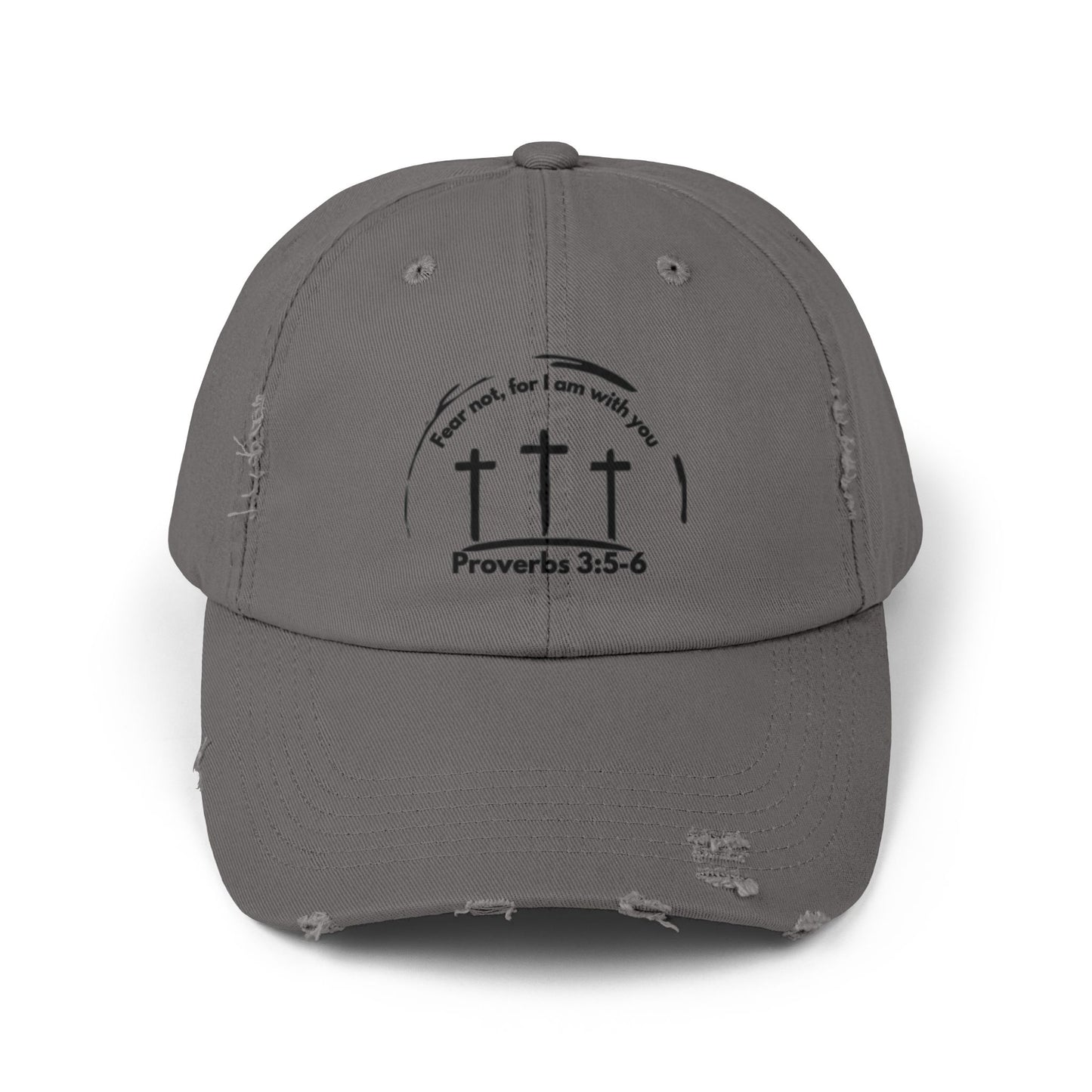 Unisex Distressed Faith Cap - Proverbs 3:5-6 Inspirational Design