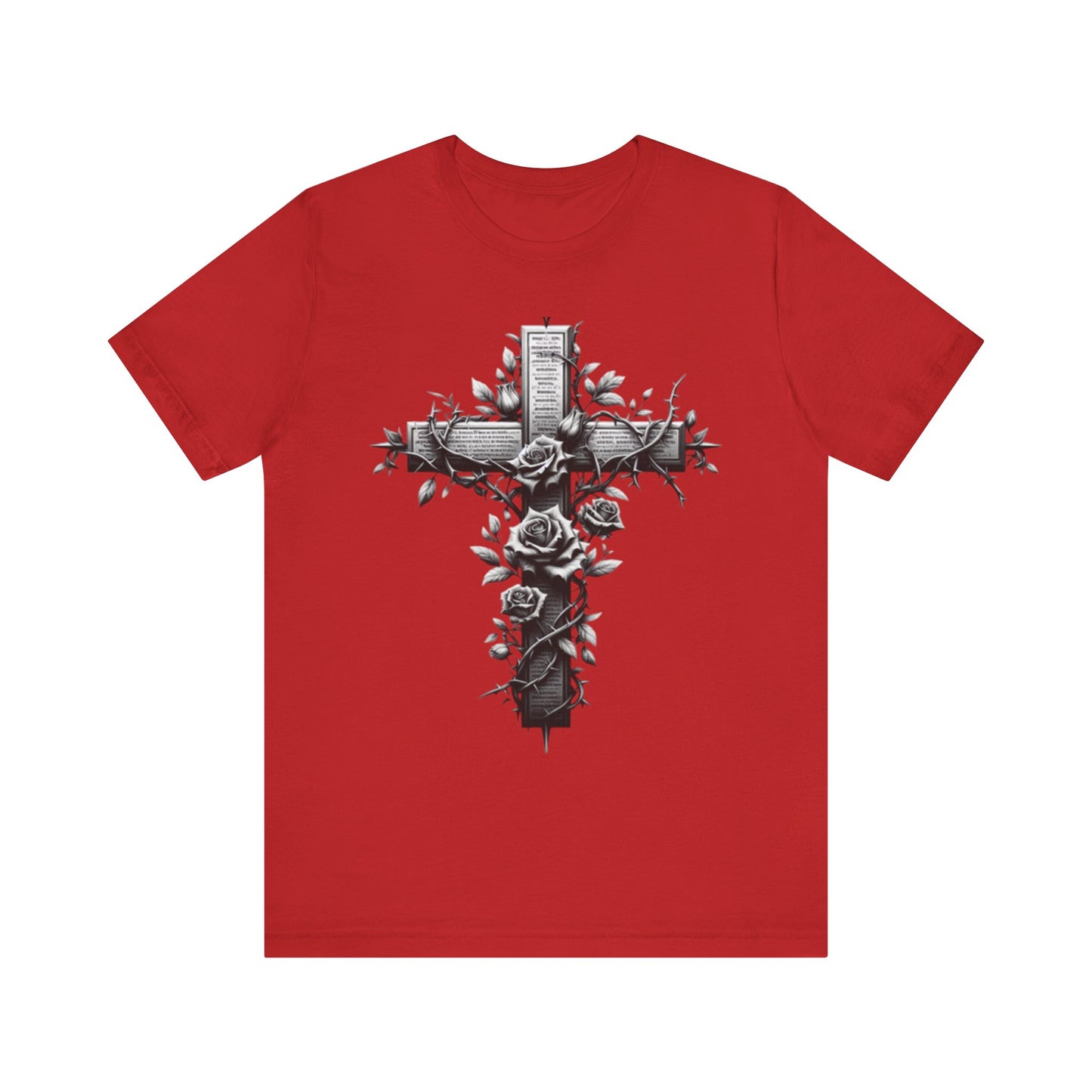 Vintage Floral Cross Unisex Jersey Tee