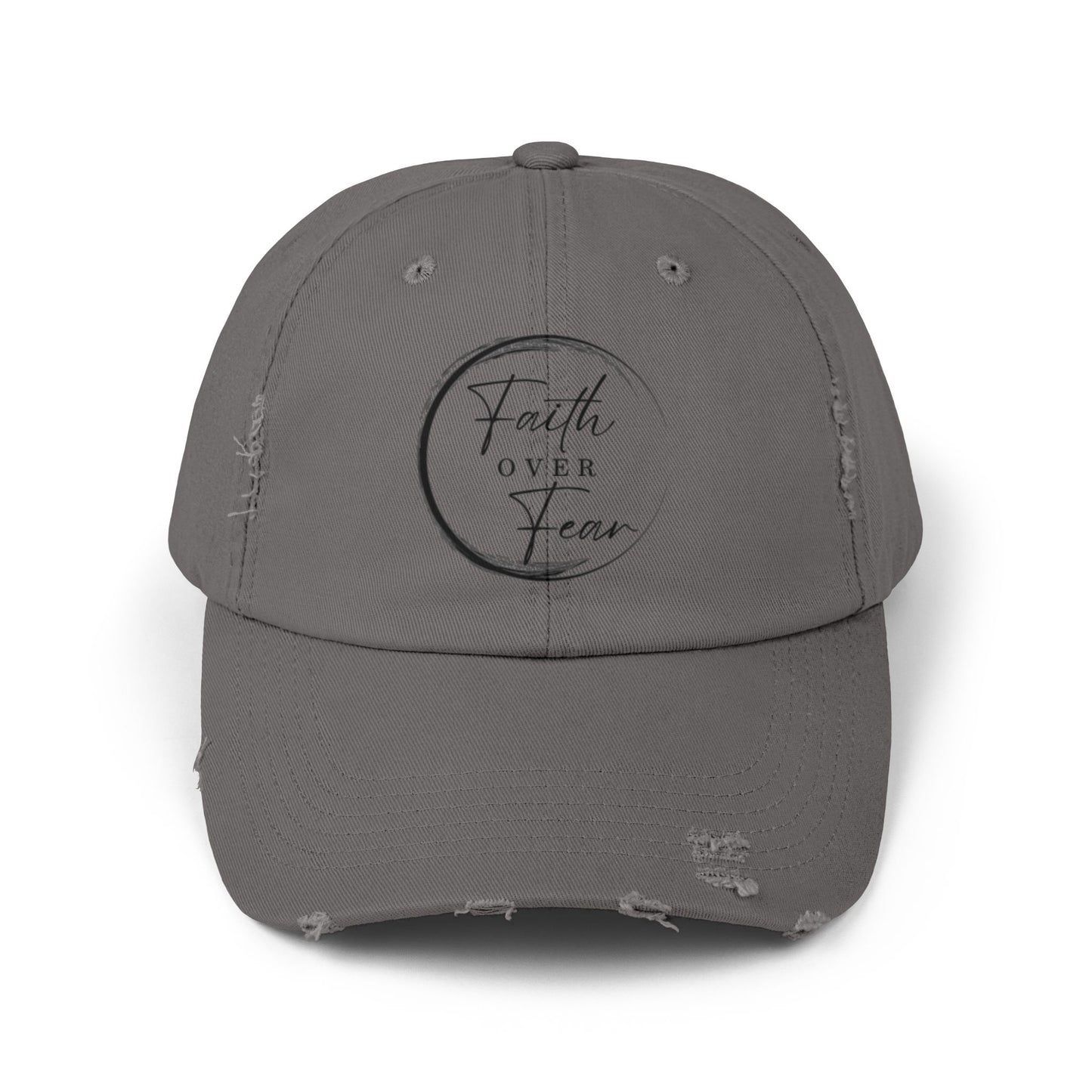 Faith Over Fear Unisex Distressed Cap