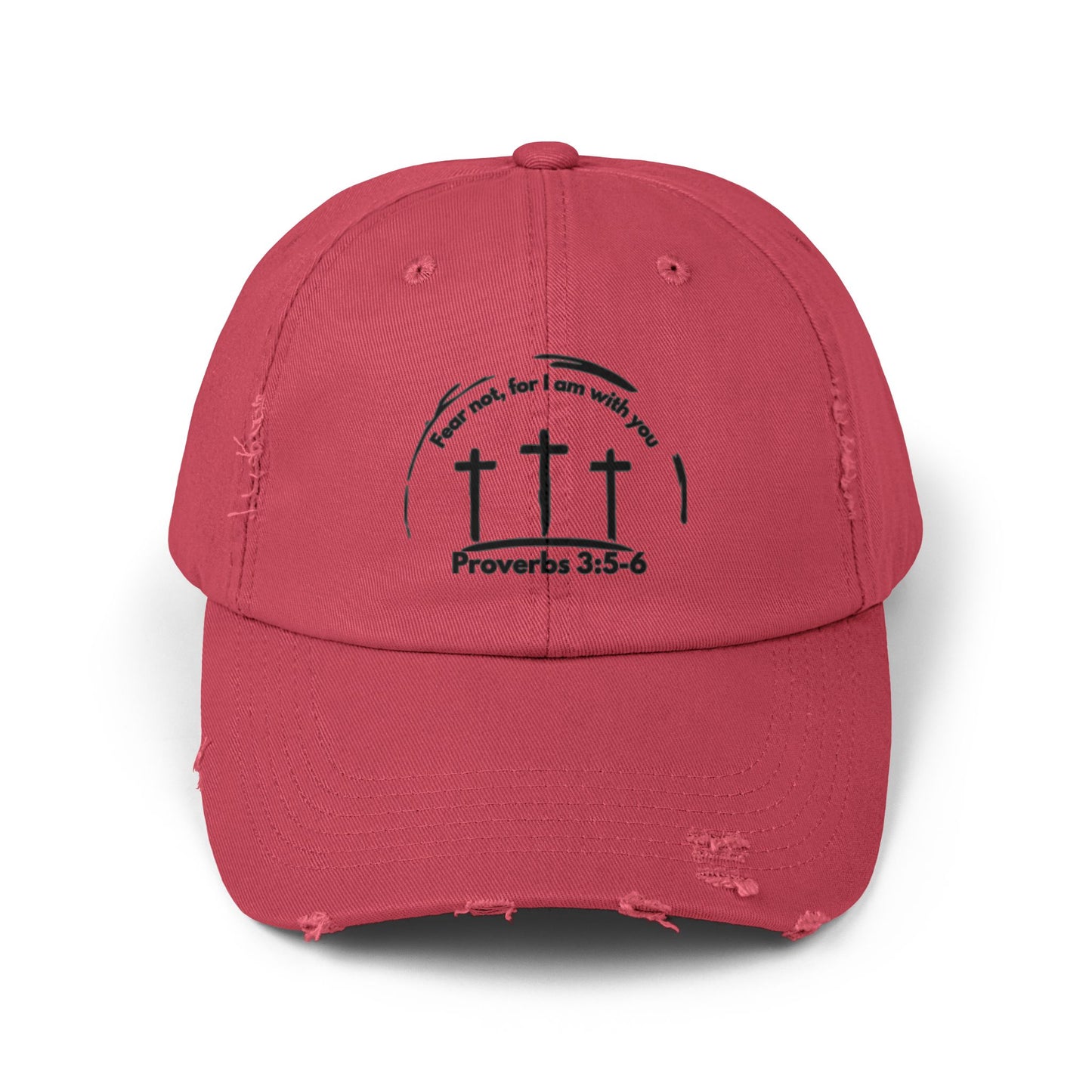 Unisex Distressed Faith Cap - Proverbs 3:5-6 Inspirational Design