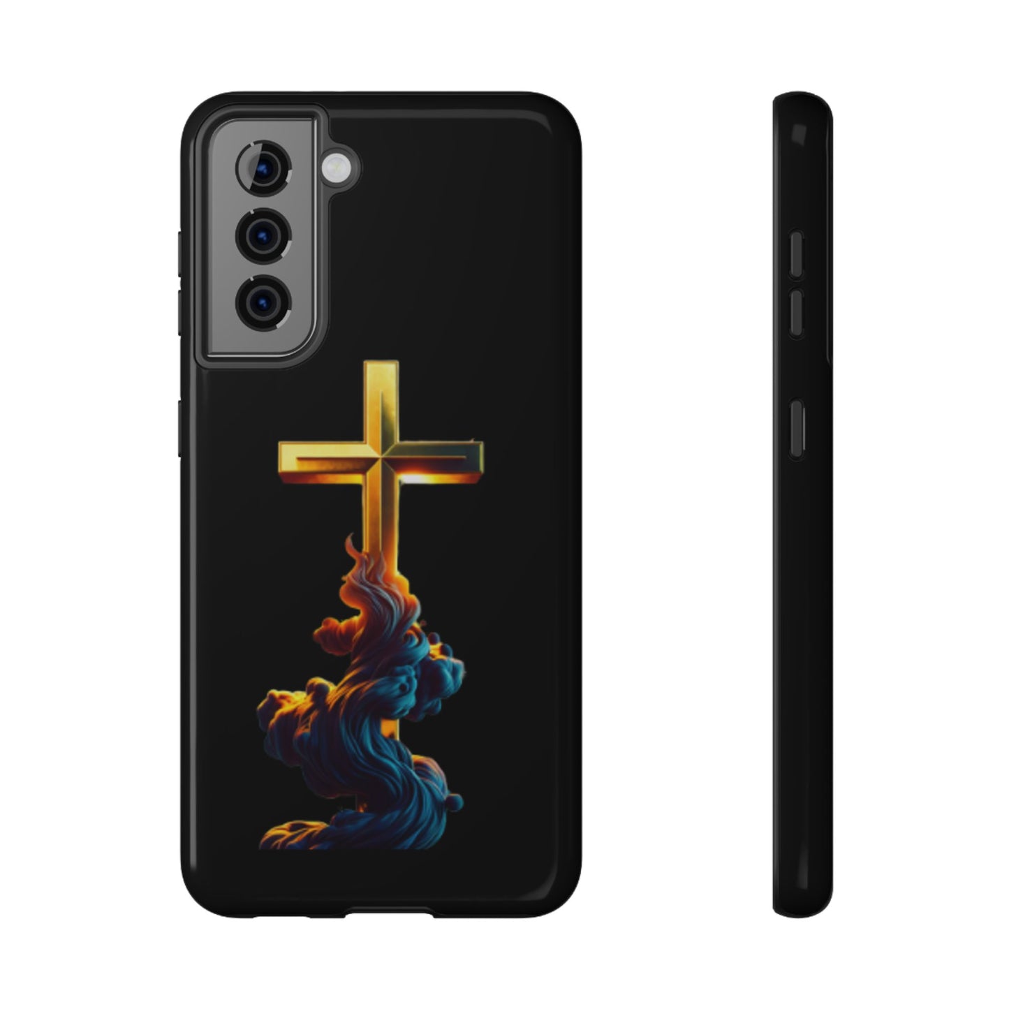 Impact-Resistant Phone Case with Cross Design - Durable and Stylish