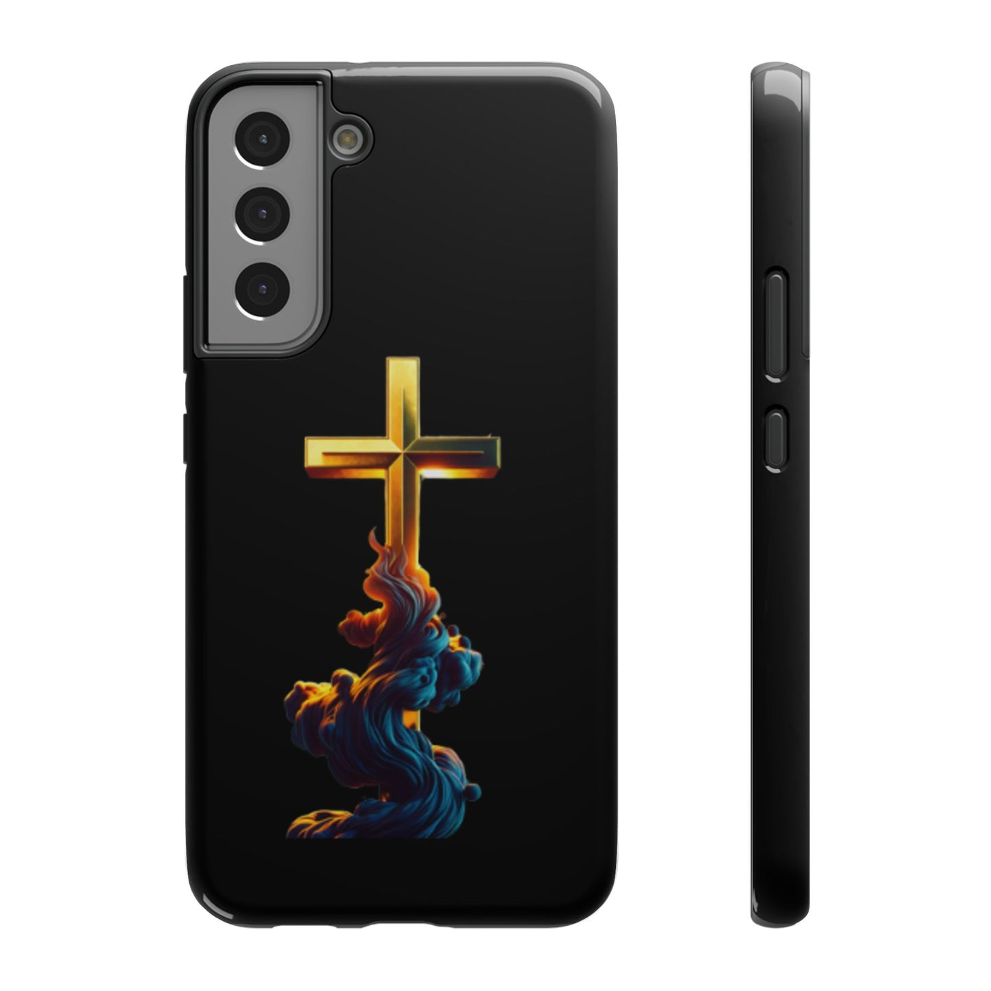 Impact-Resistant Phone Case with Cross Design - Durable and Stylish