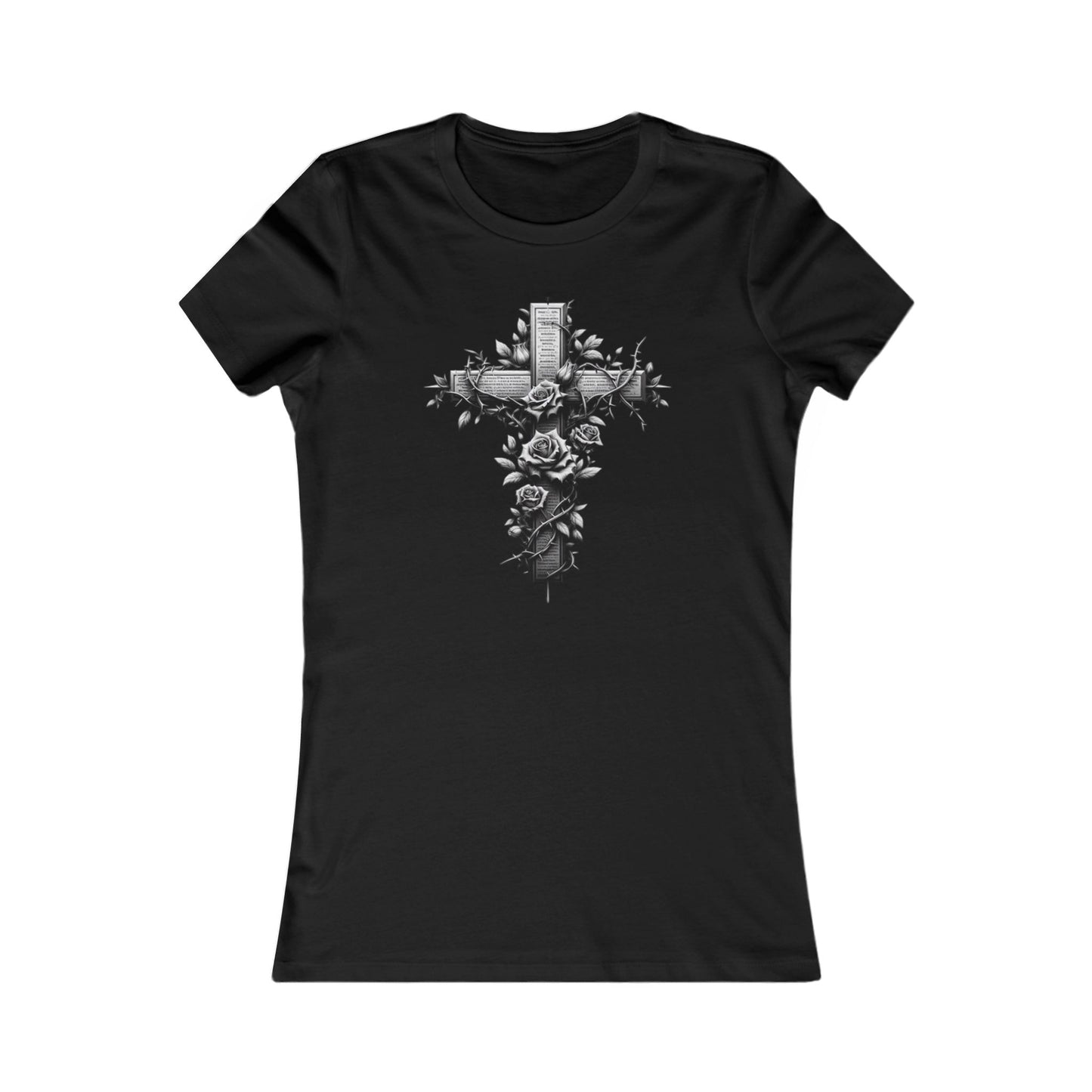 Floral Cross Women's Tee - Perfect for Faith and Fashion Lovers