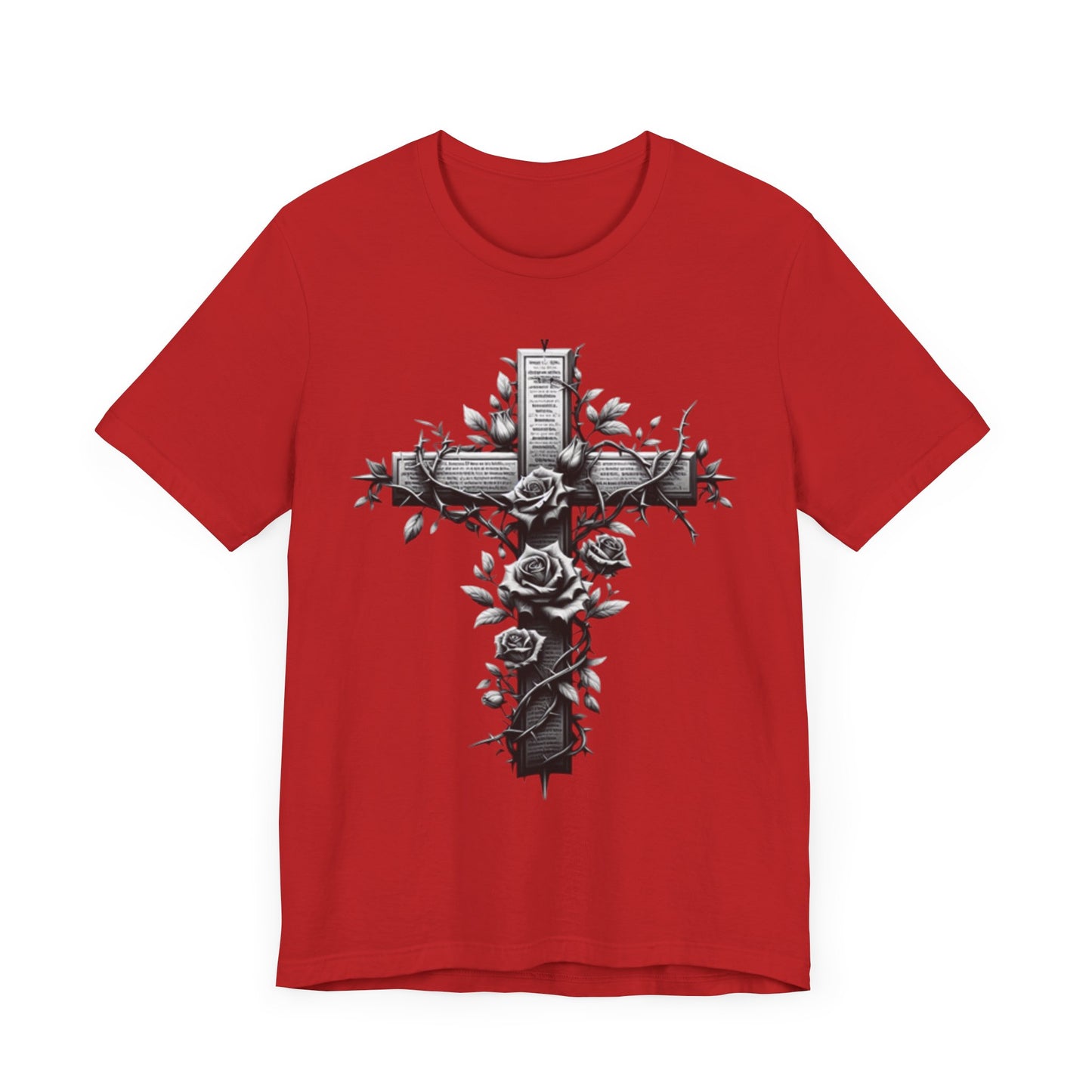 Vintage Floral Cross Unisex Jersey Tee