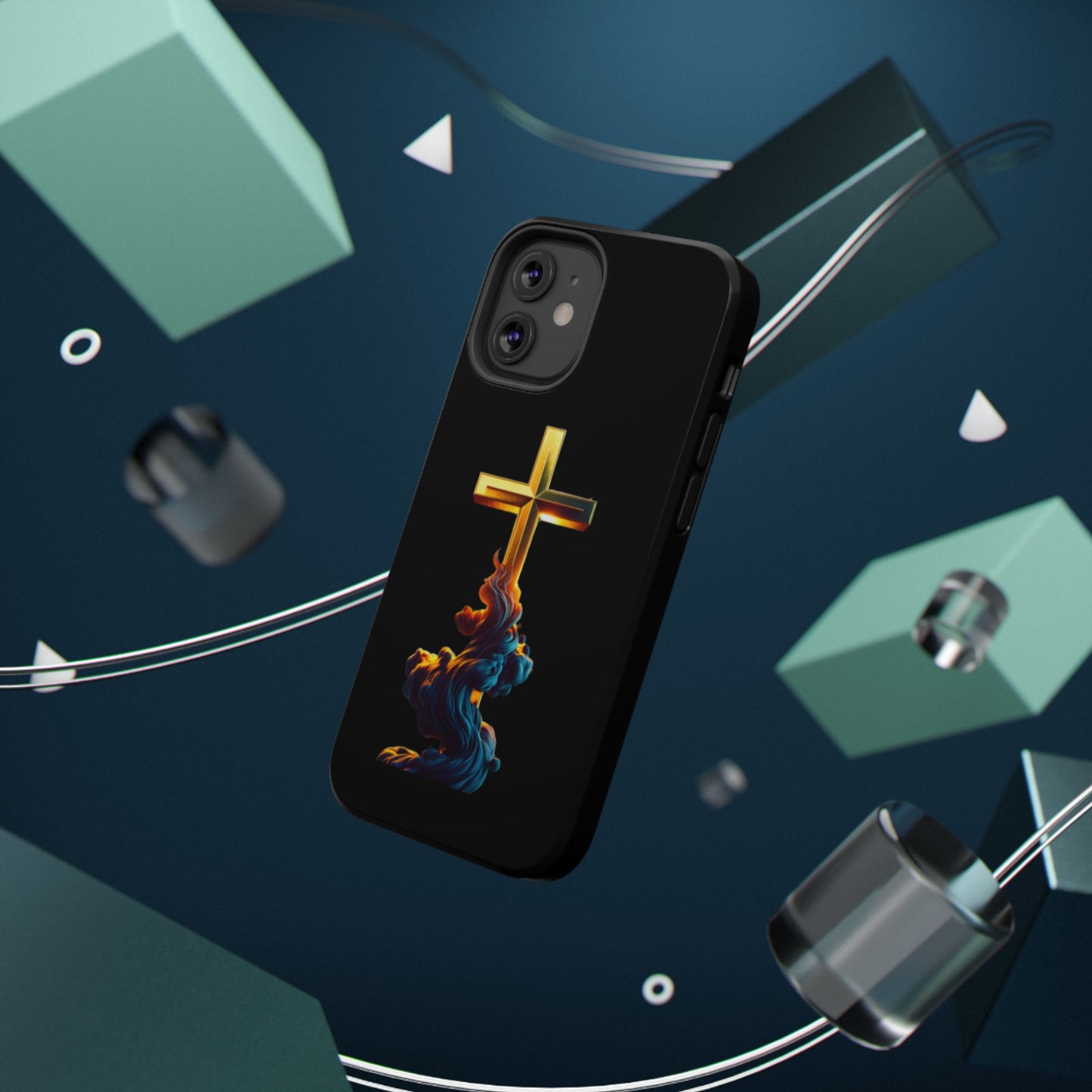 Impact-Resistant Phone Case with Cross Design - Durable and Stylish