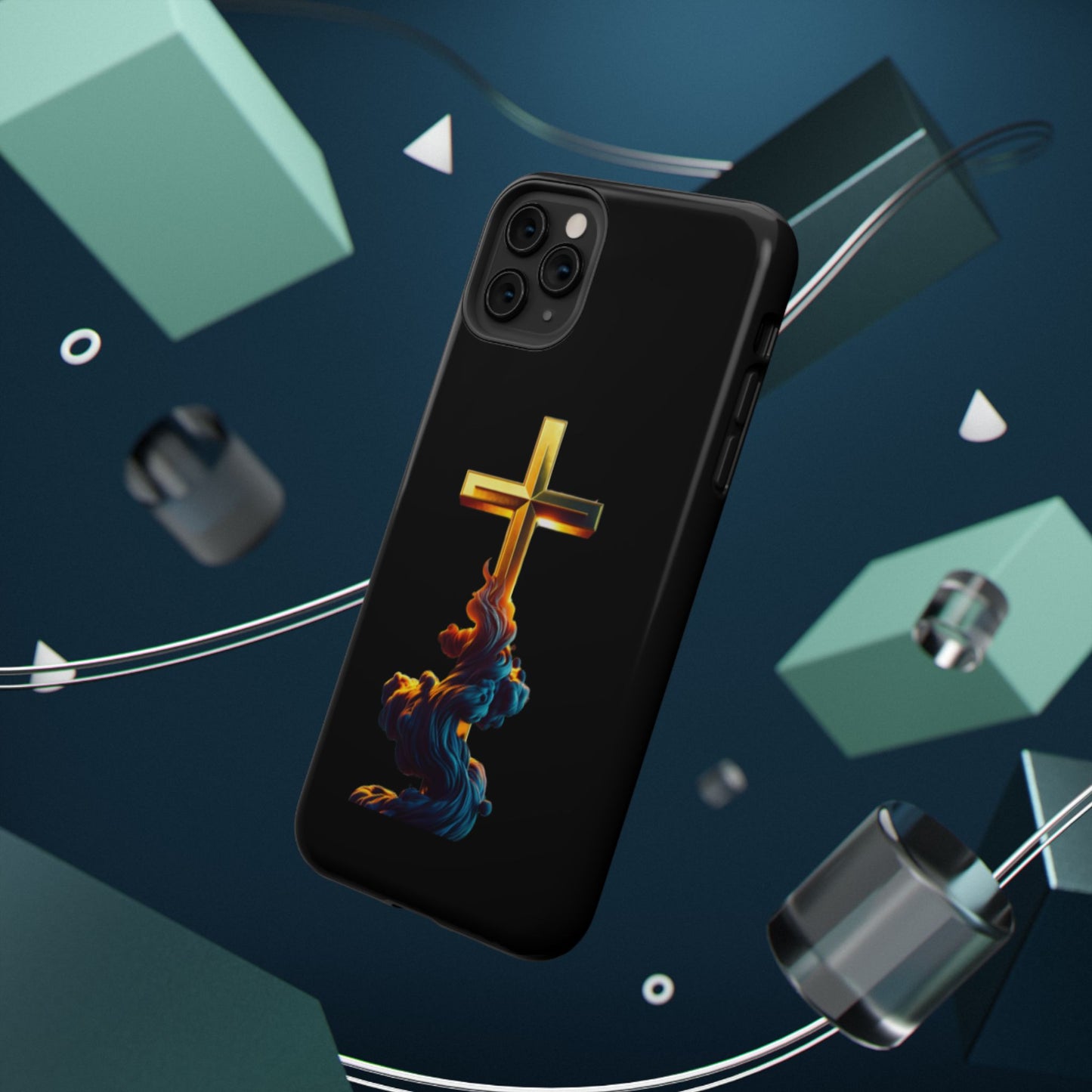 Impact-Resistant Phone Case with Cross Design - Durable and Stylish
