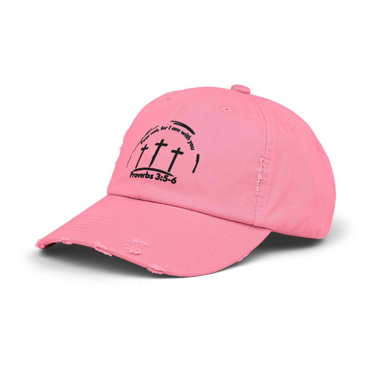 Unisex Distressed Faith Cap - Proverbs 3:5-6 Inspirational Design