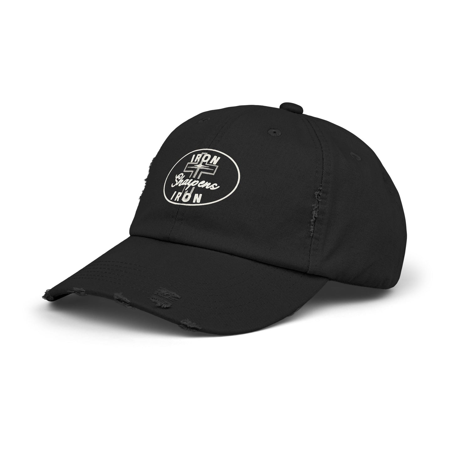 Unisex Distressed Cap - Iron Sharpens Iron Inspirational Hat