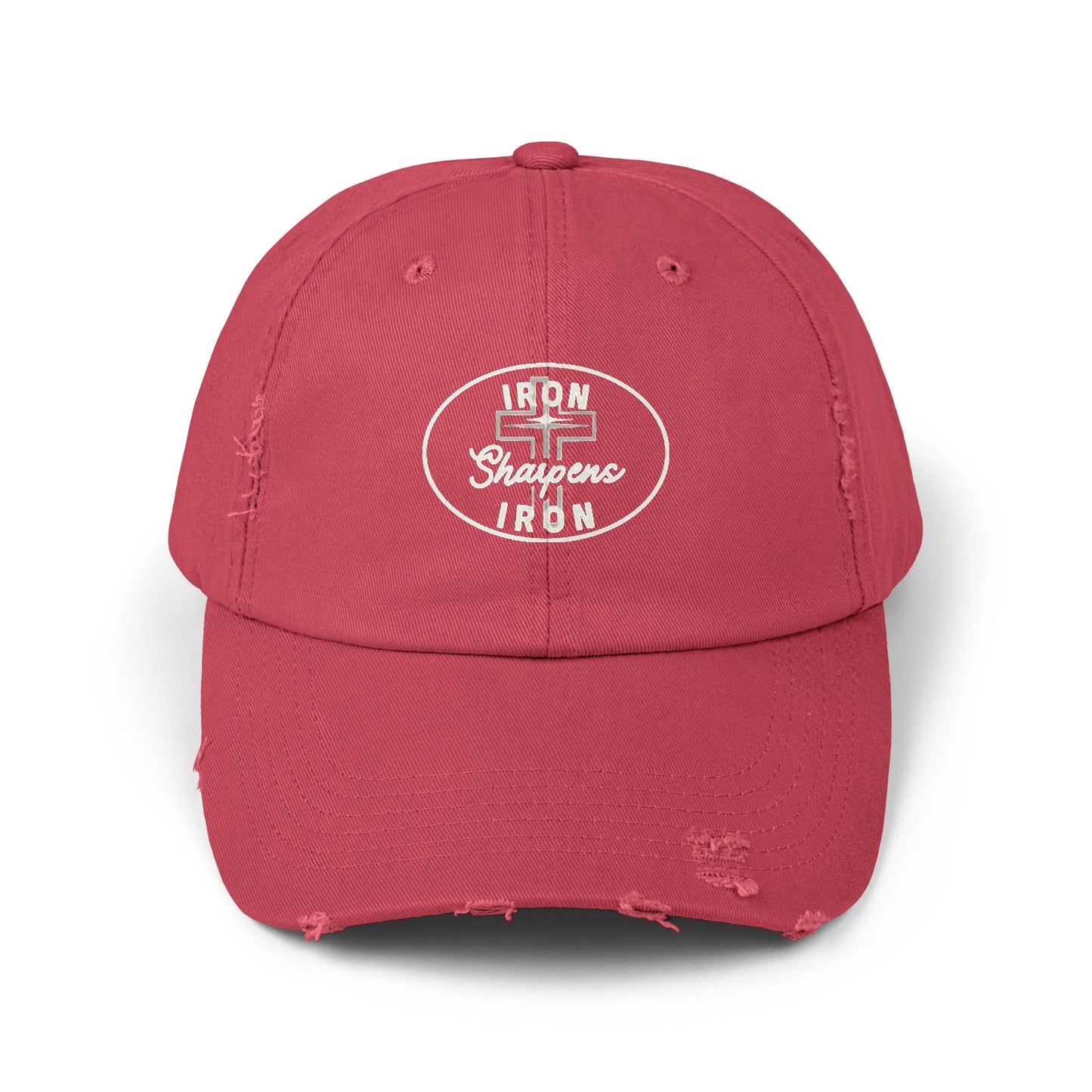 Unisex Distressed Cap - Iron Sharpens Iron Inspirational Hat