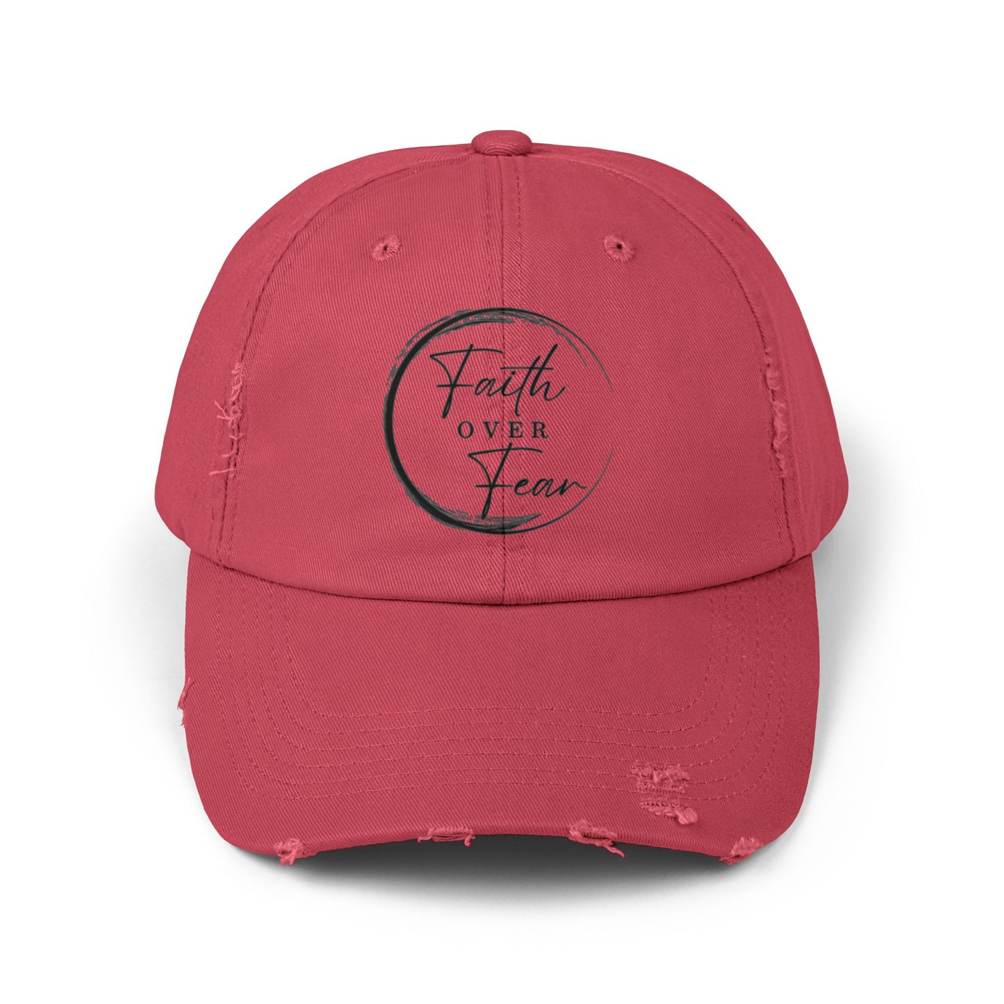 Faith Over Fear Unisex Distressed Cap