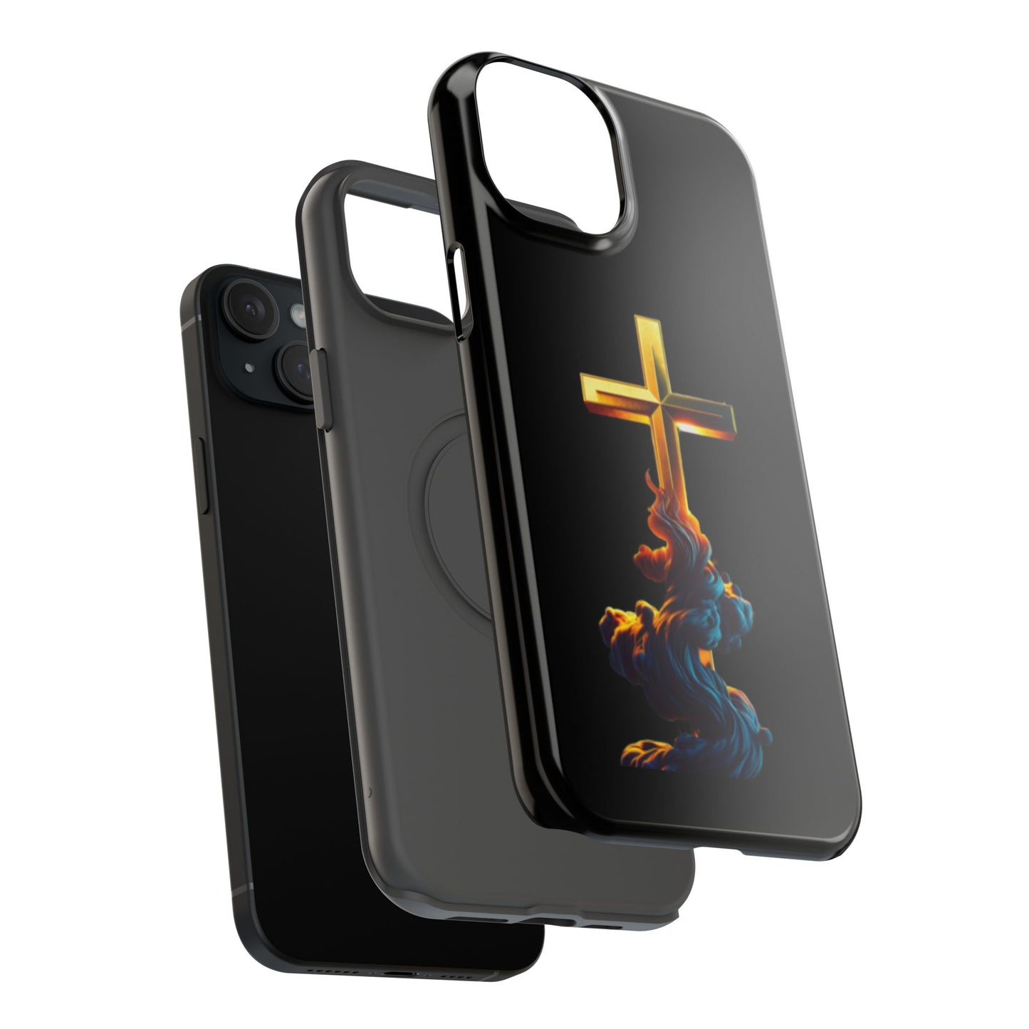 Impact-Resistant Phone Case with Cross Design - Durable and Stylish