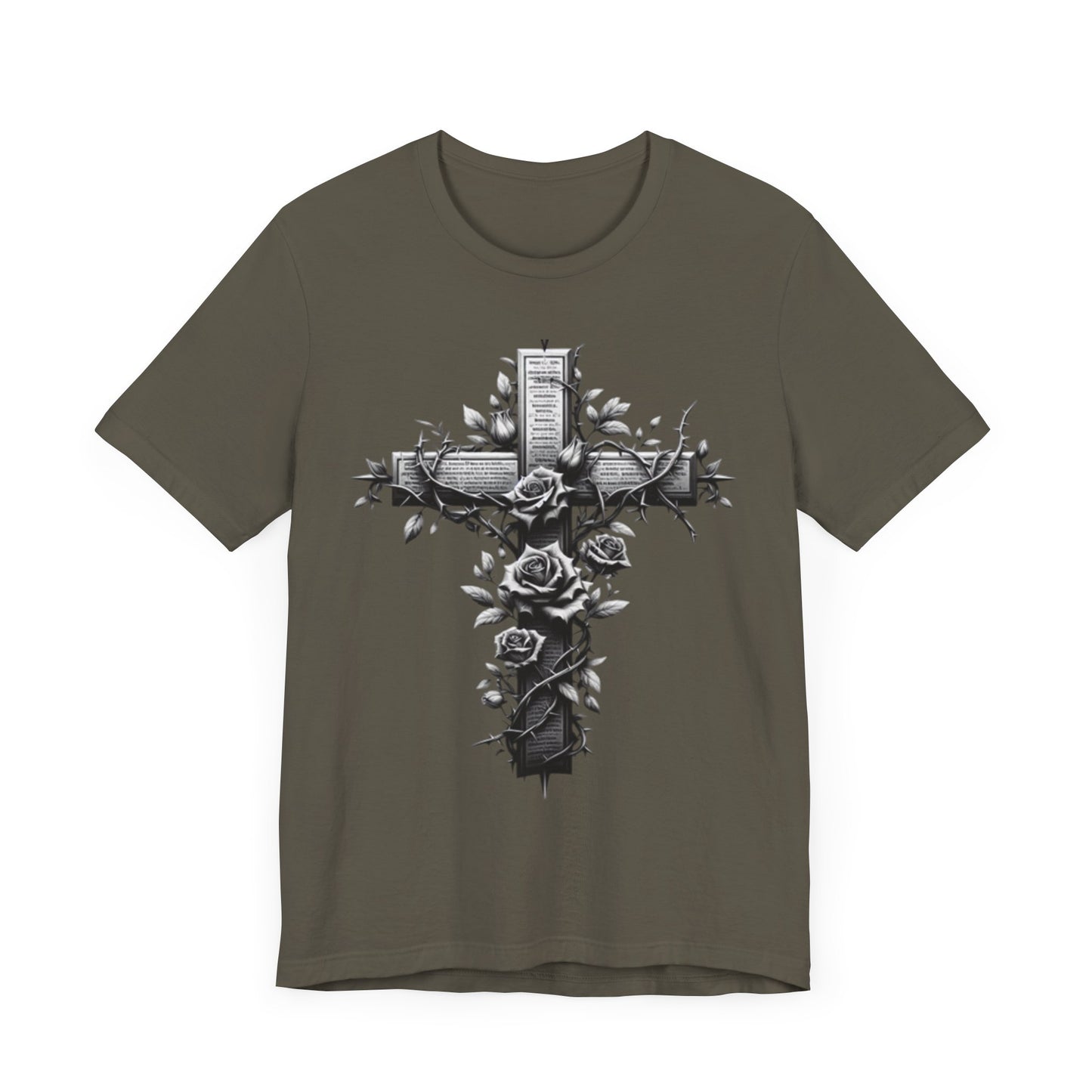 Vintage Floral Cross Unisex Jersey Tee