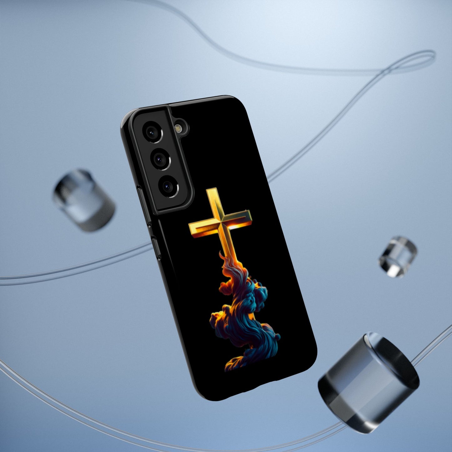Impact-Resistant Phone Case with Cross Design - Durable and Stylish