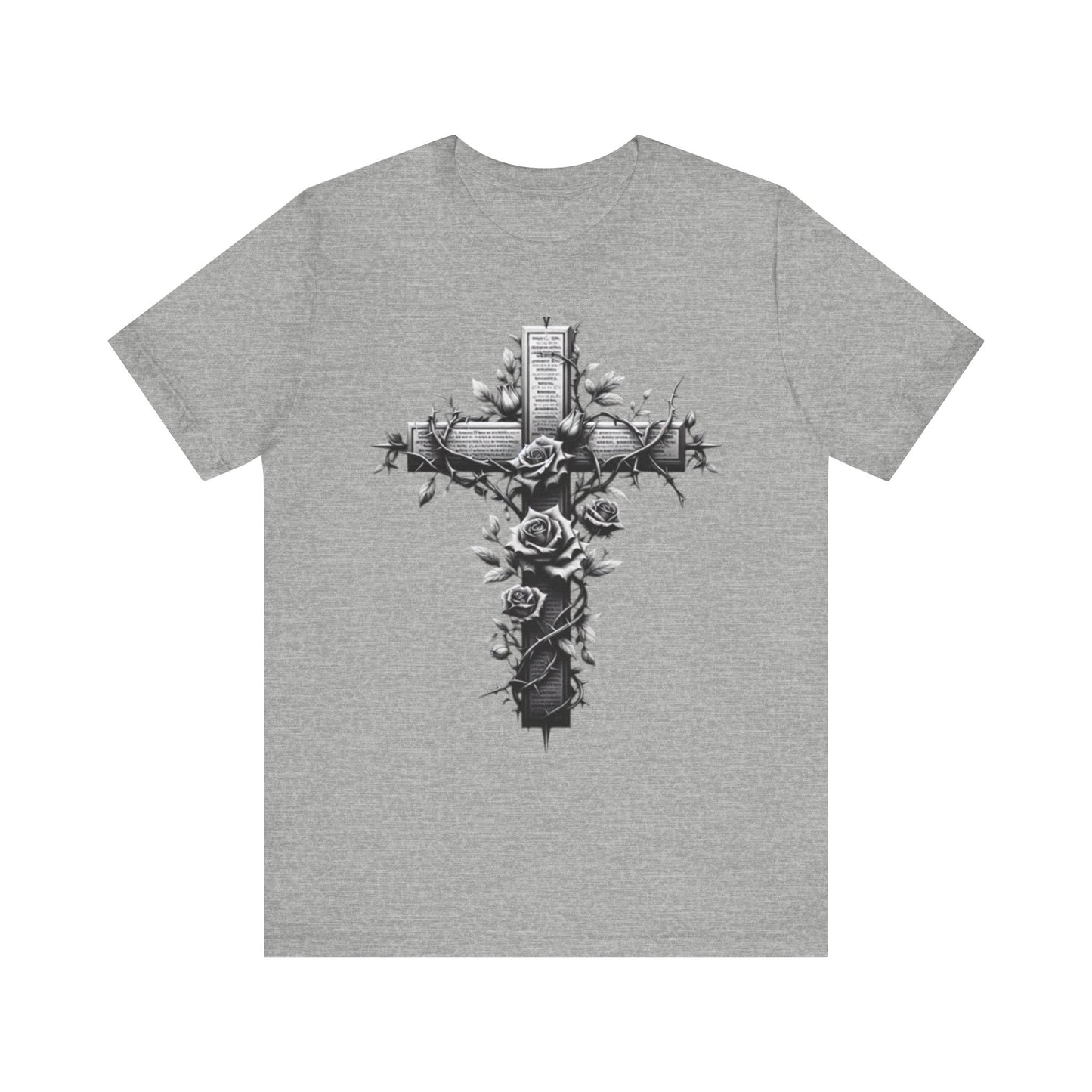Vintage Floral Cross Unisex Jersey Tee