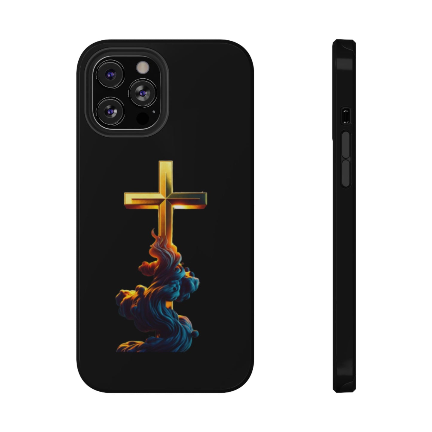 Impact-Resistant Phone Case with Cross Design - Durable and Stylish