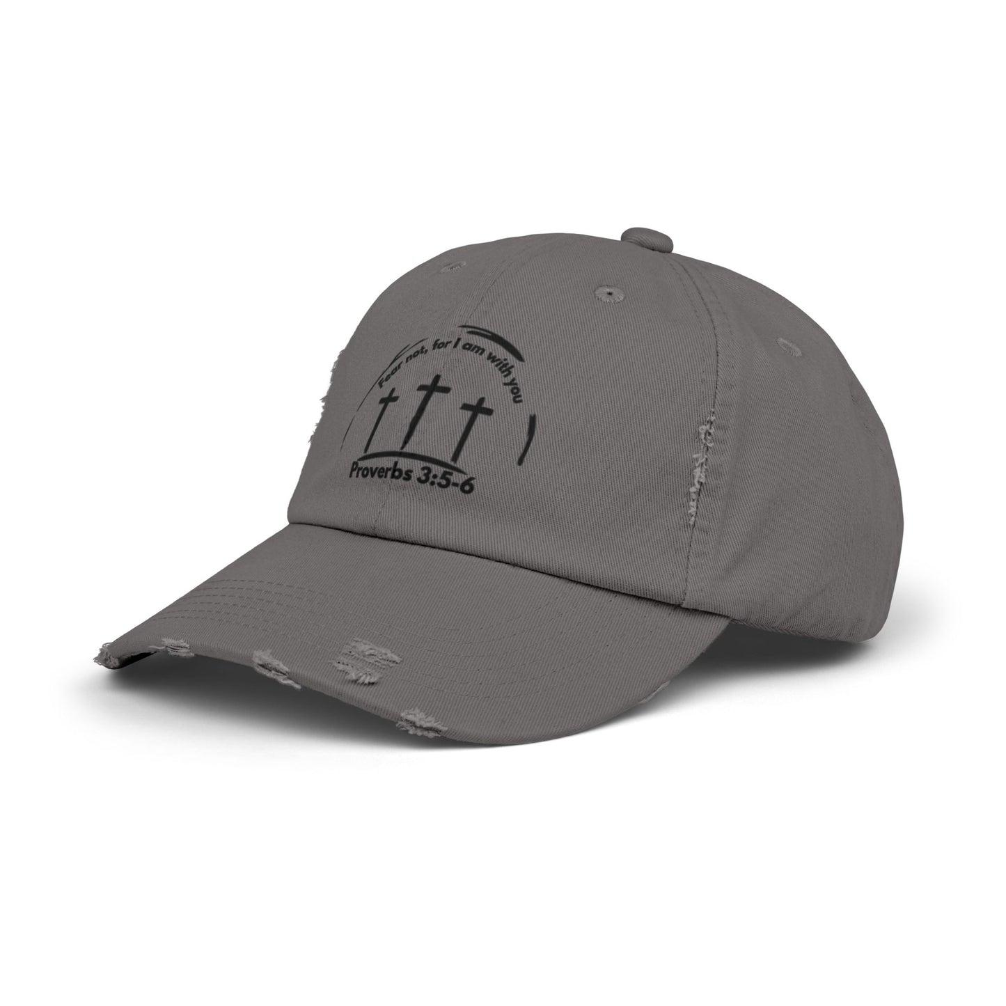 Unisex Distressed Faith Cap - Proverbs 3:5-6 Inspirational Design