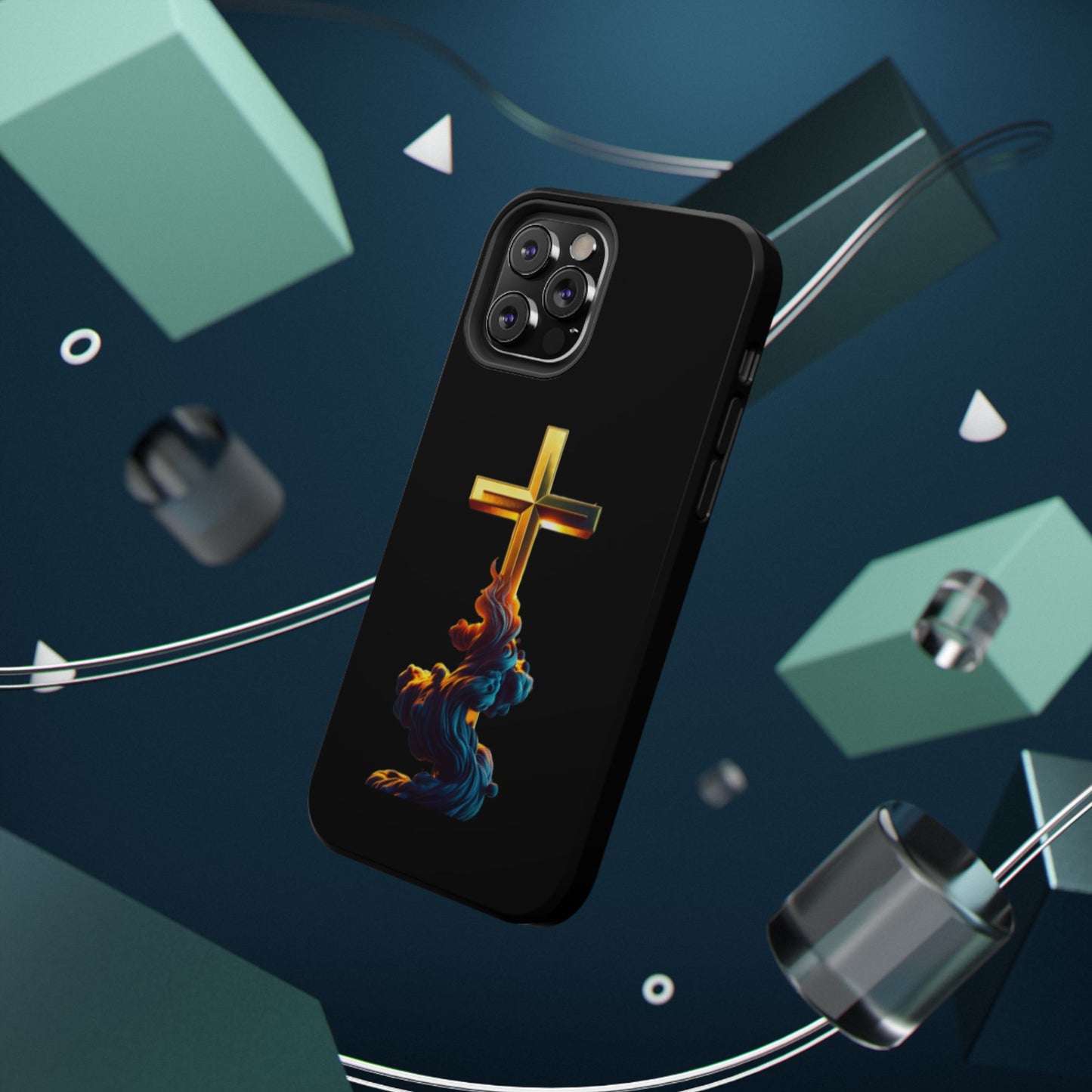 Impact-Resistant Phone Case with Cross Design - Durable and Stylish