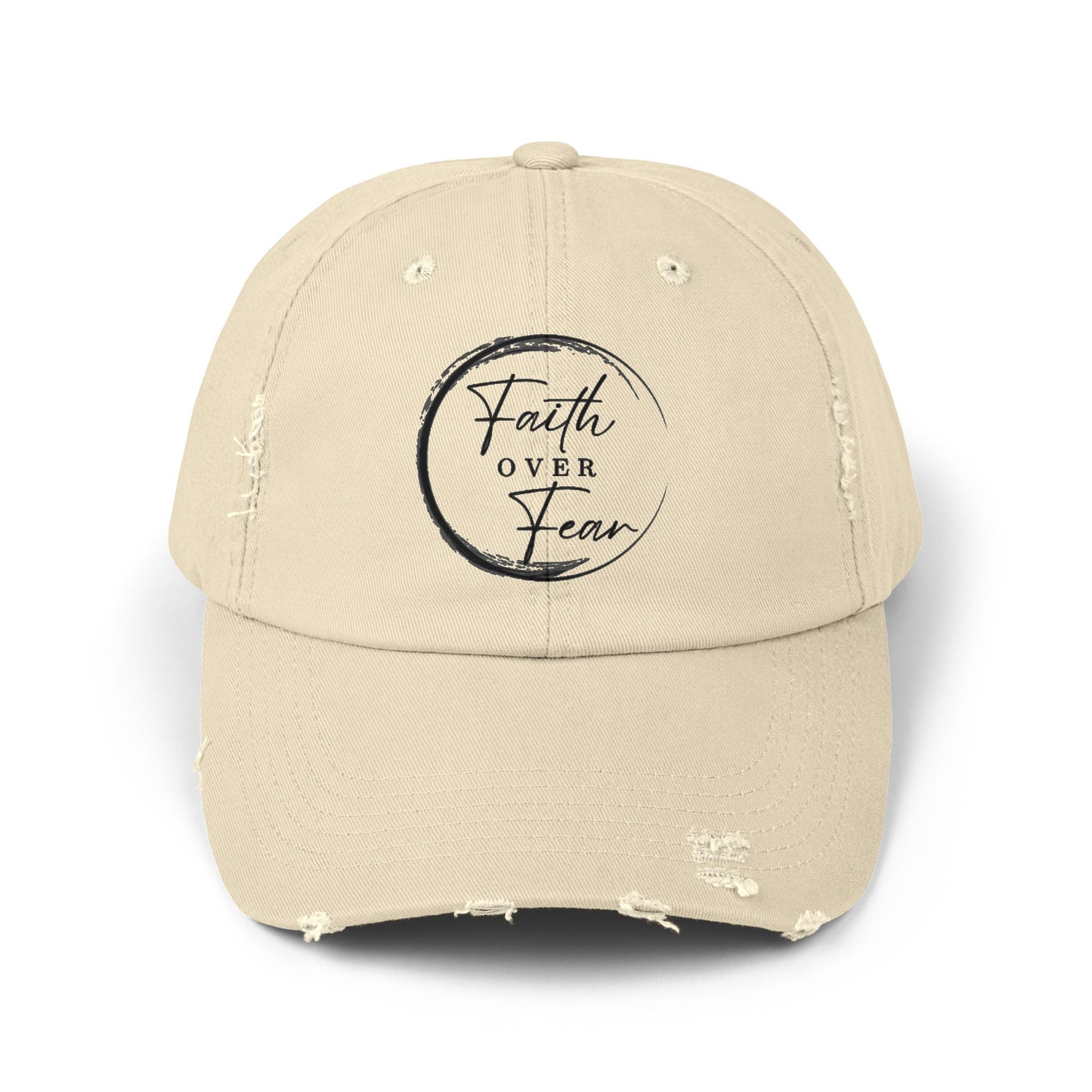 Faith Over Fear Unisex Distressed Cap