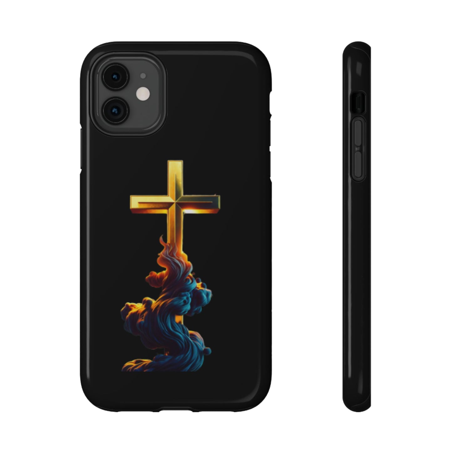 Impact-Resistant Phone Case with Cross Design - Durable and Stylish