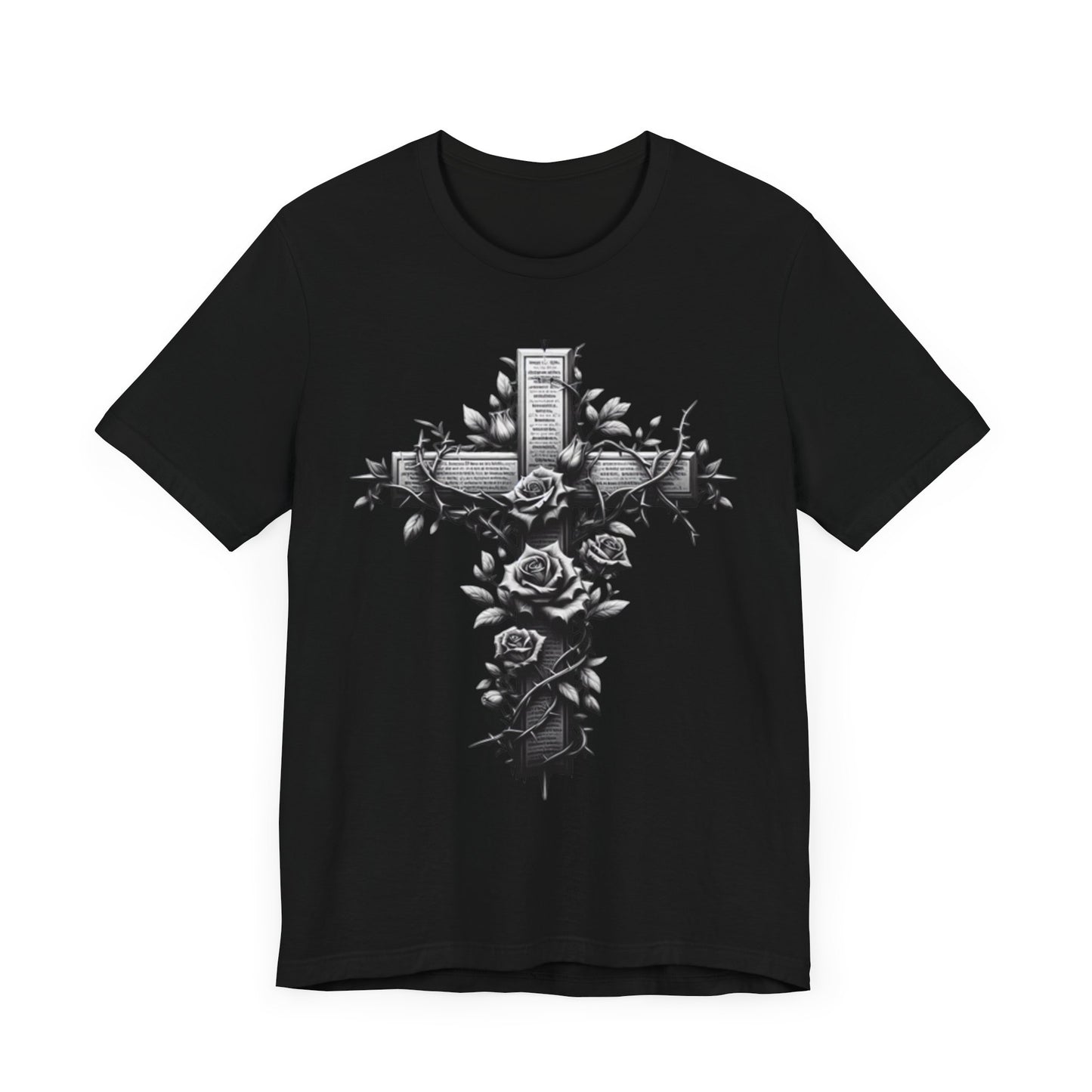 Vintage Floral Cross Unisex Jersey Tee