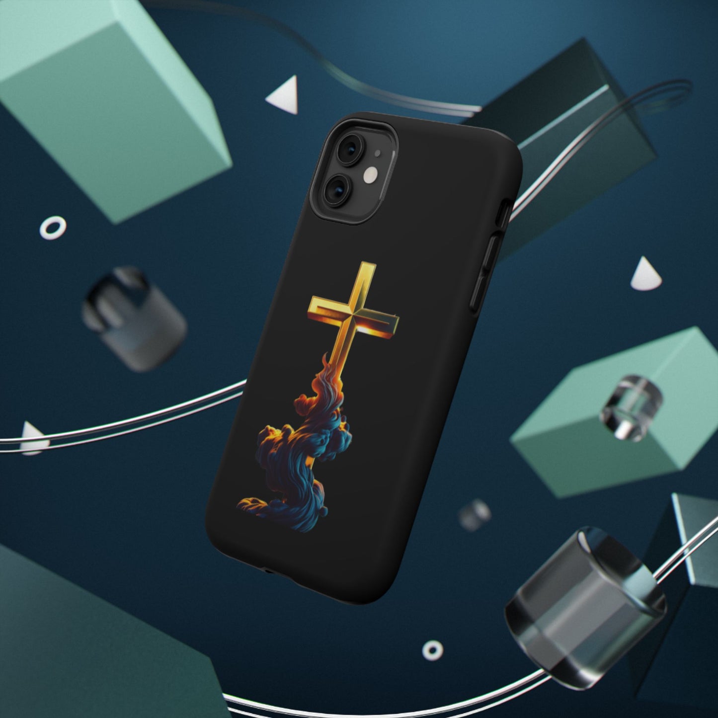Impact-Resistant Phone Case with Cross Design - Durable and Stylish