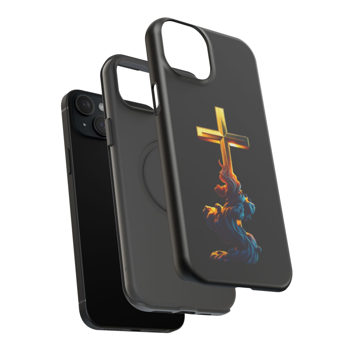 Impact-Resistant Phone Case with Cross Design - Durable and Stylish