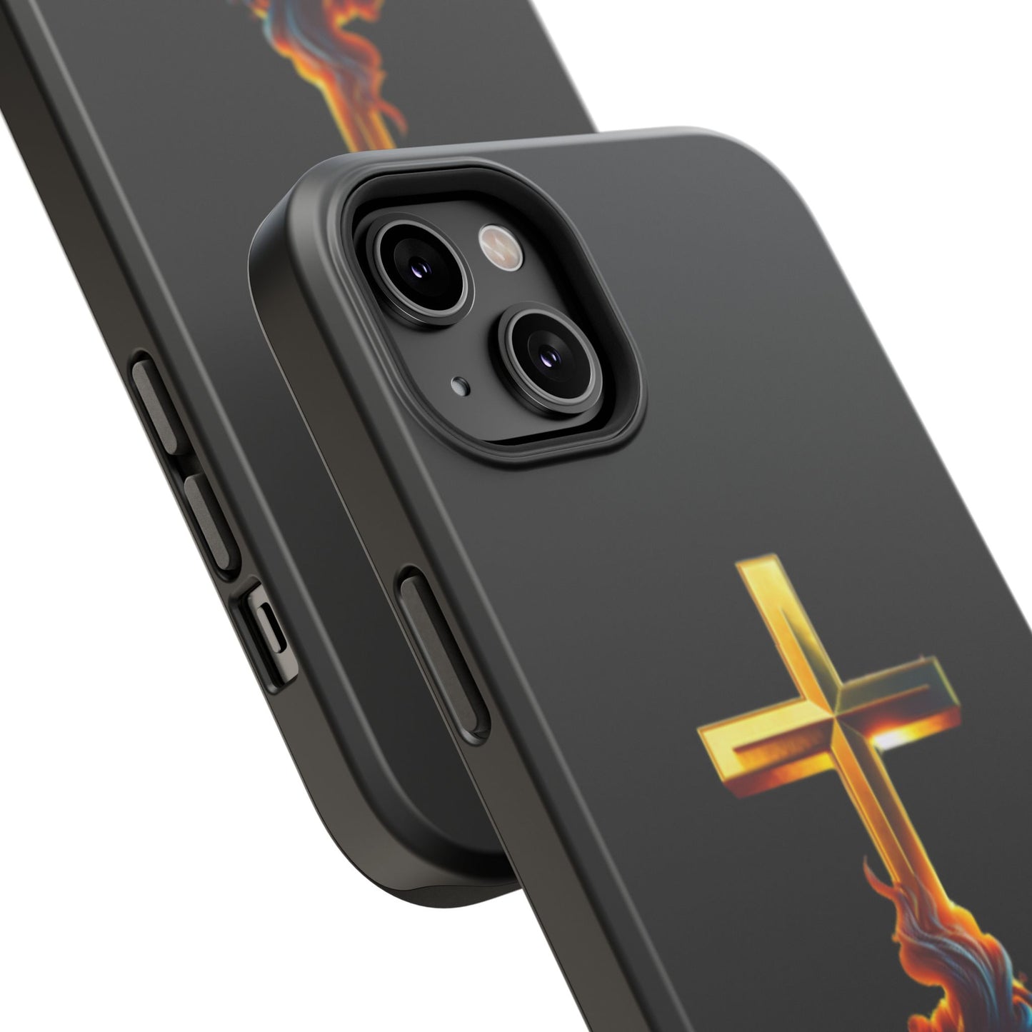 Impact-Resistant Phone Case with Cross Design - Durable and Stylish