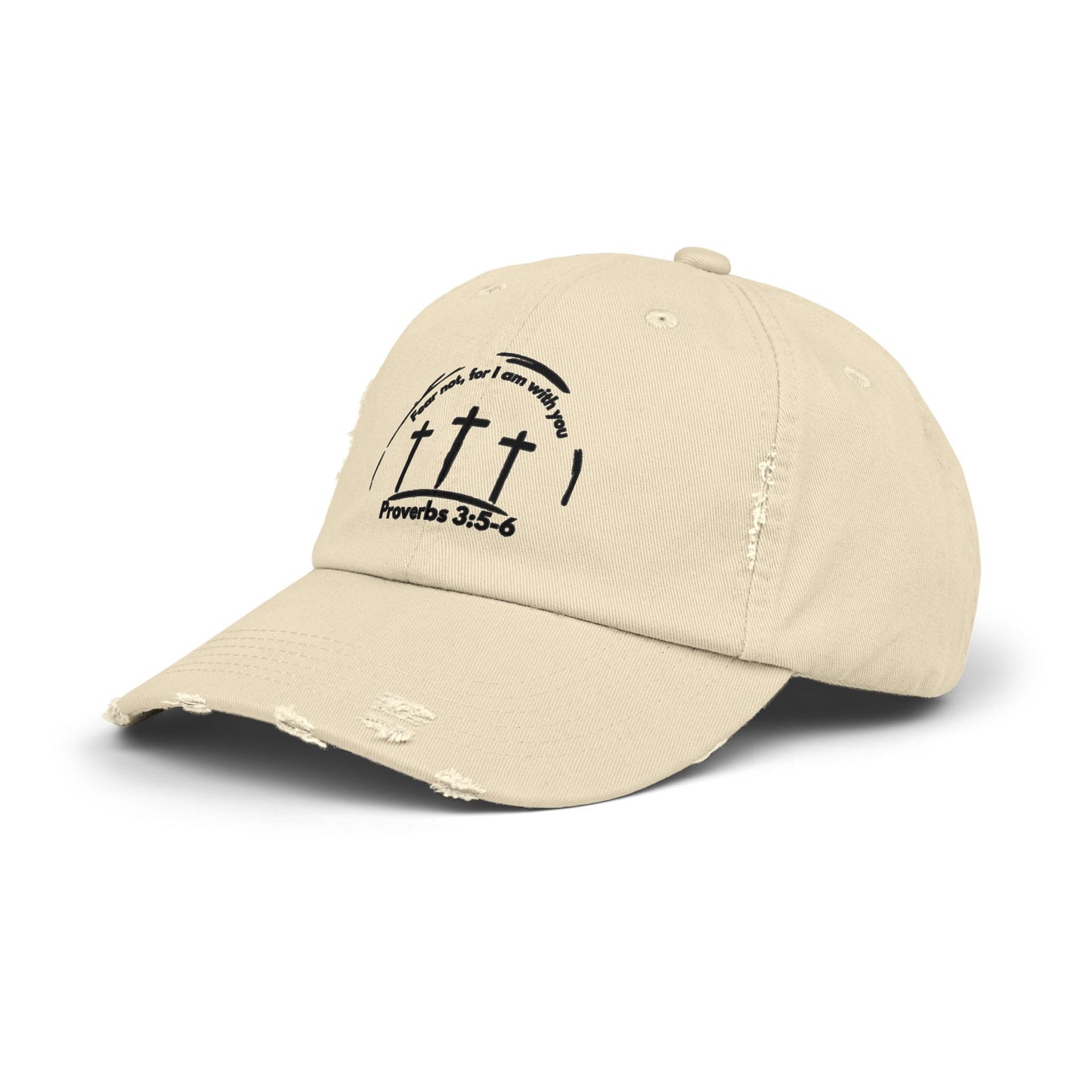Unisex Distressed Faith Cap - Proverbs 3:5-6 Inspirational Design