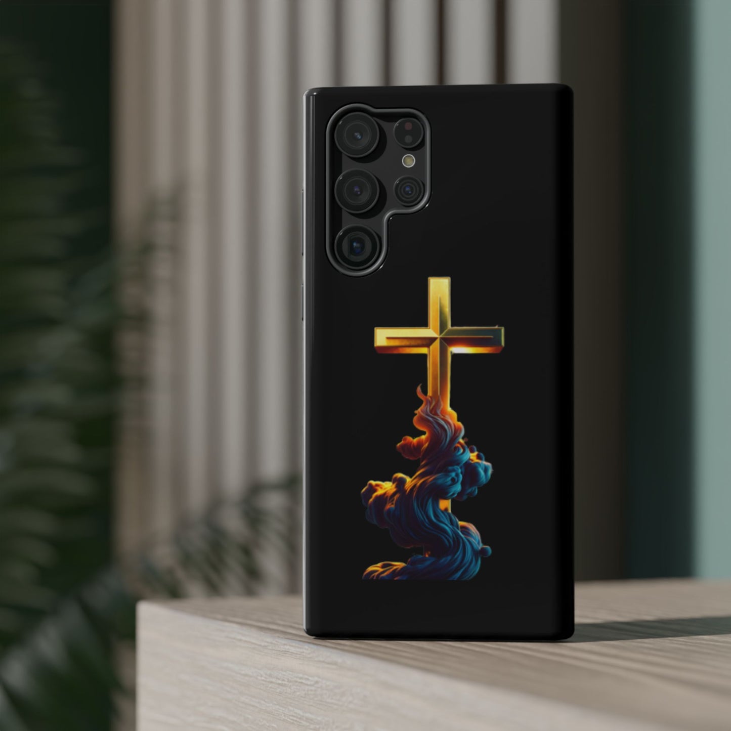 Impact-Resistant Phone Case with Cross Design - Durable and Stylish