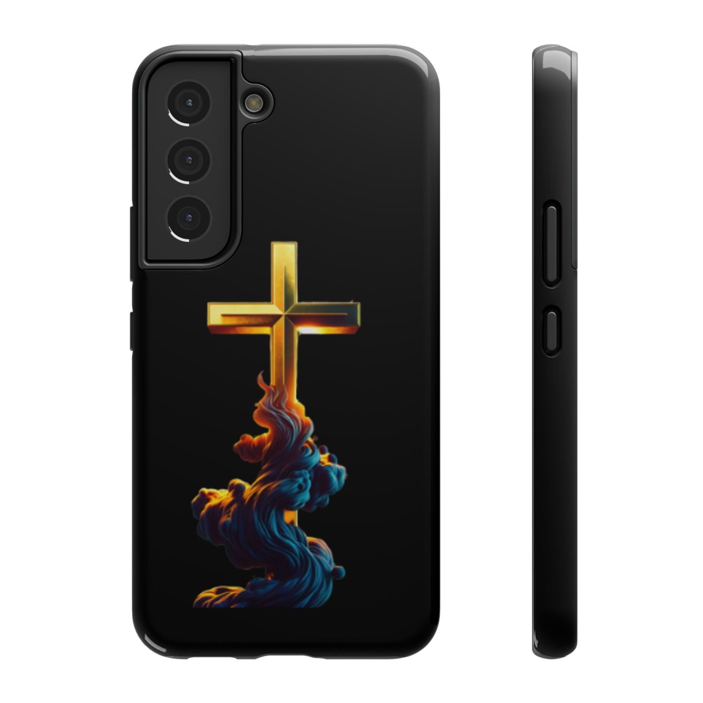 Impact-Resistant Phone Case with Cross Design - Durable and Stylish