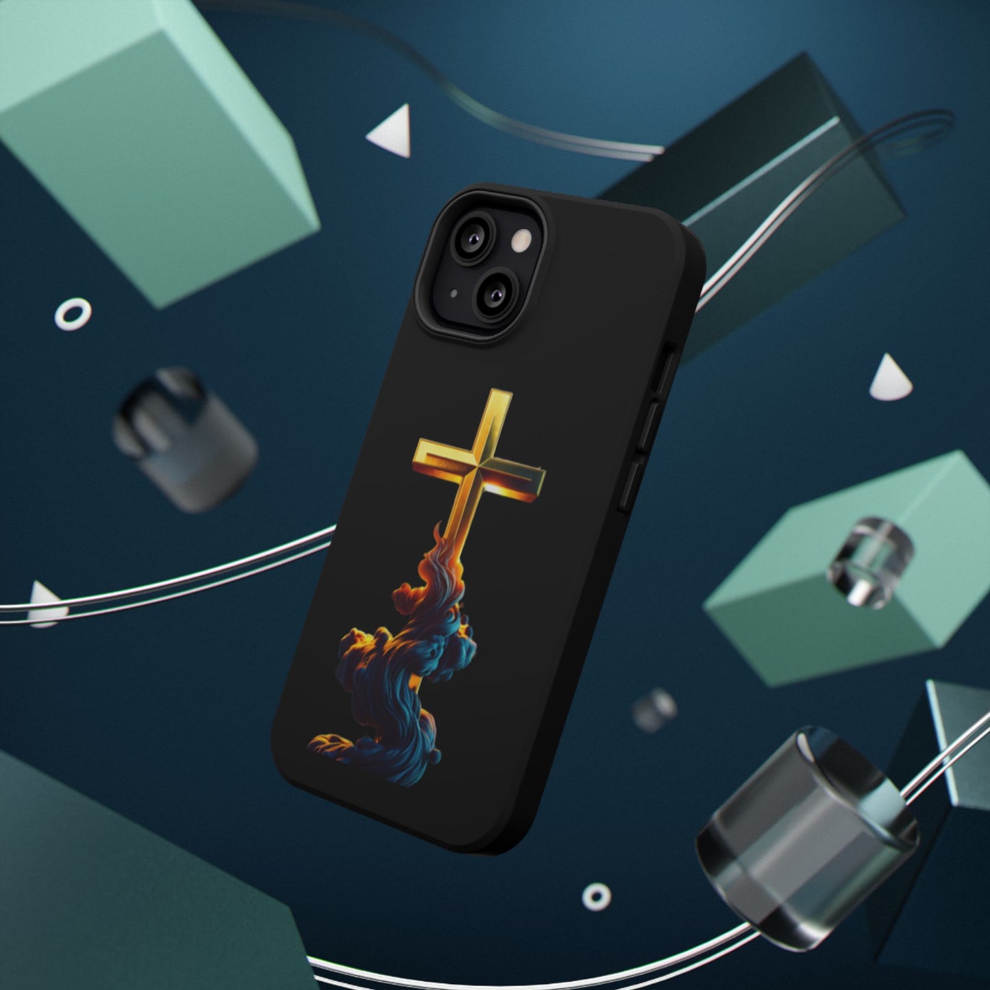 Impact-Resistant Phone Case with Cross Design - Durable and Stylish