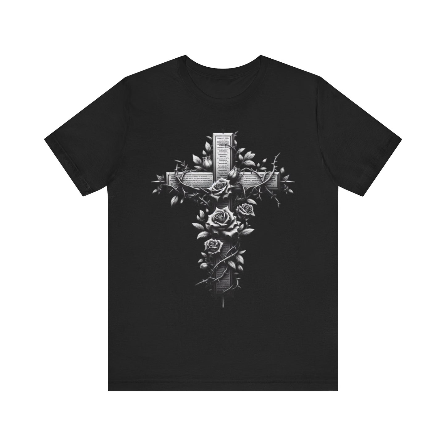 Vintage Floral Cross Unisex Jersey Tee
