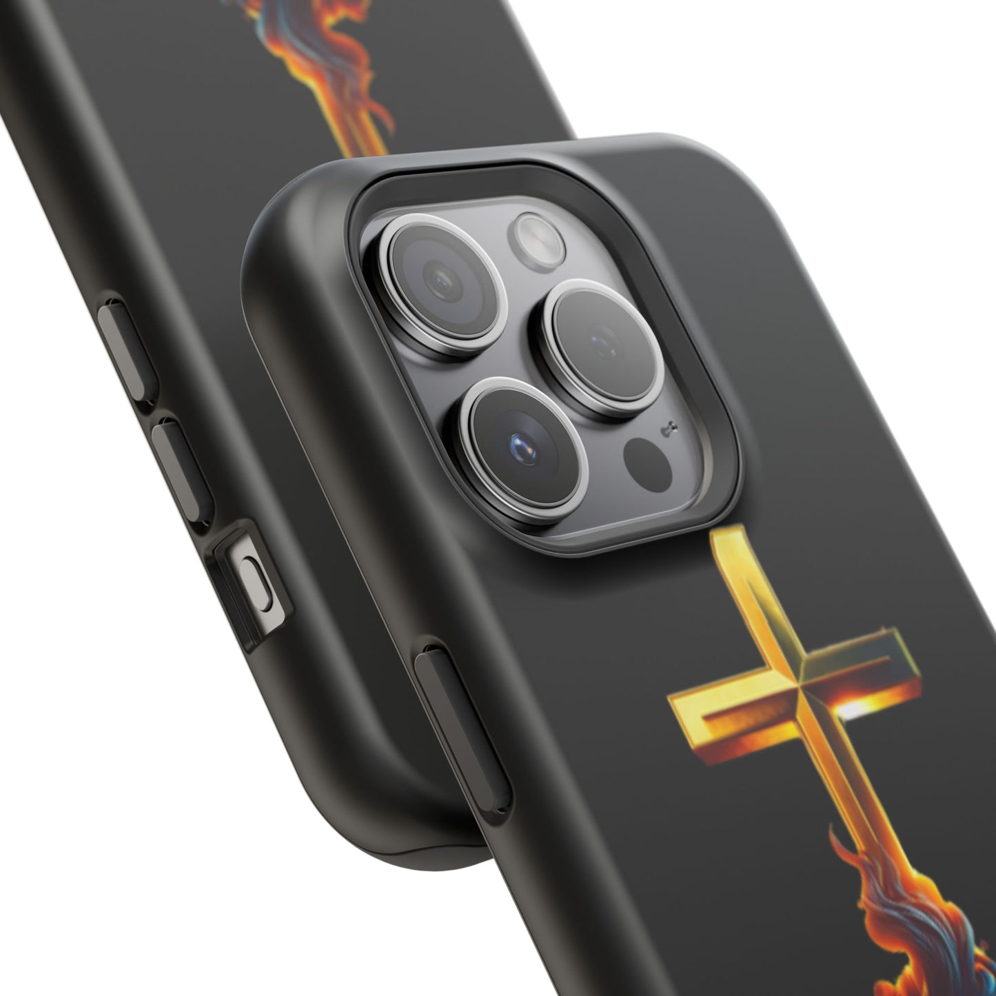 Impact-Resistant Phone Case with Cross Design - Durable and Stylish