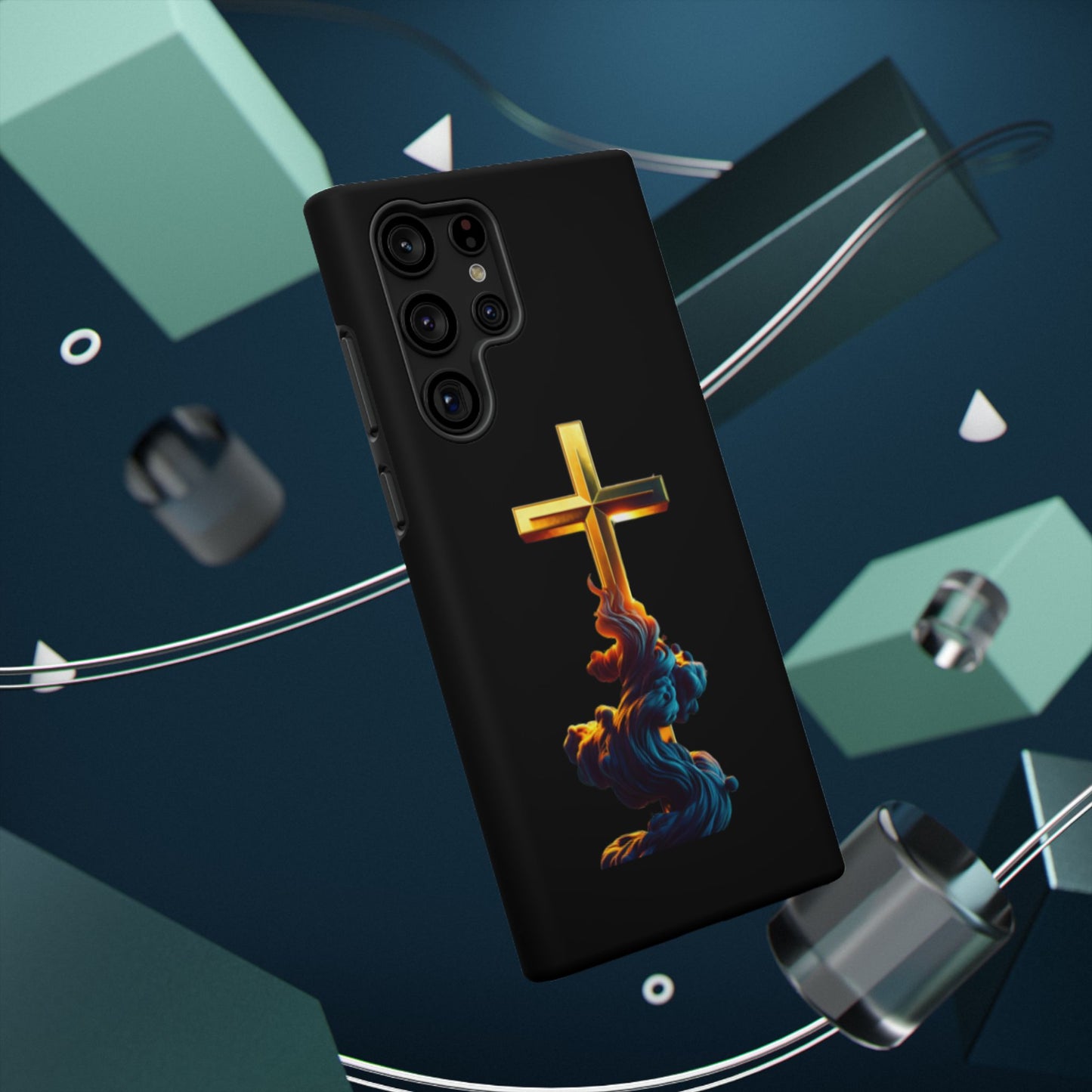 Impact-Resistant Phone Case with Cross Design - Durable and Stylish