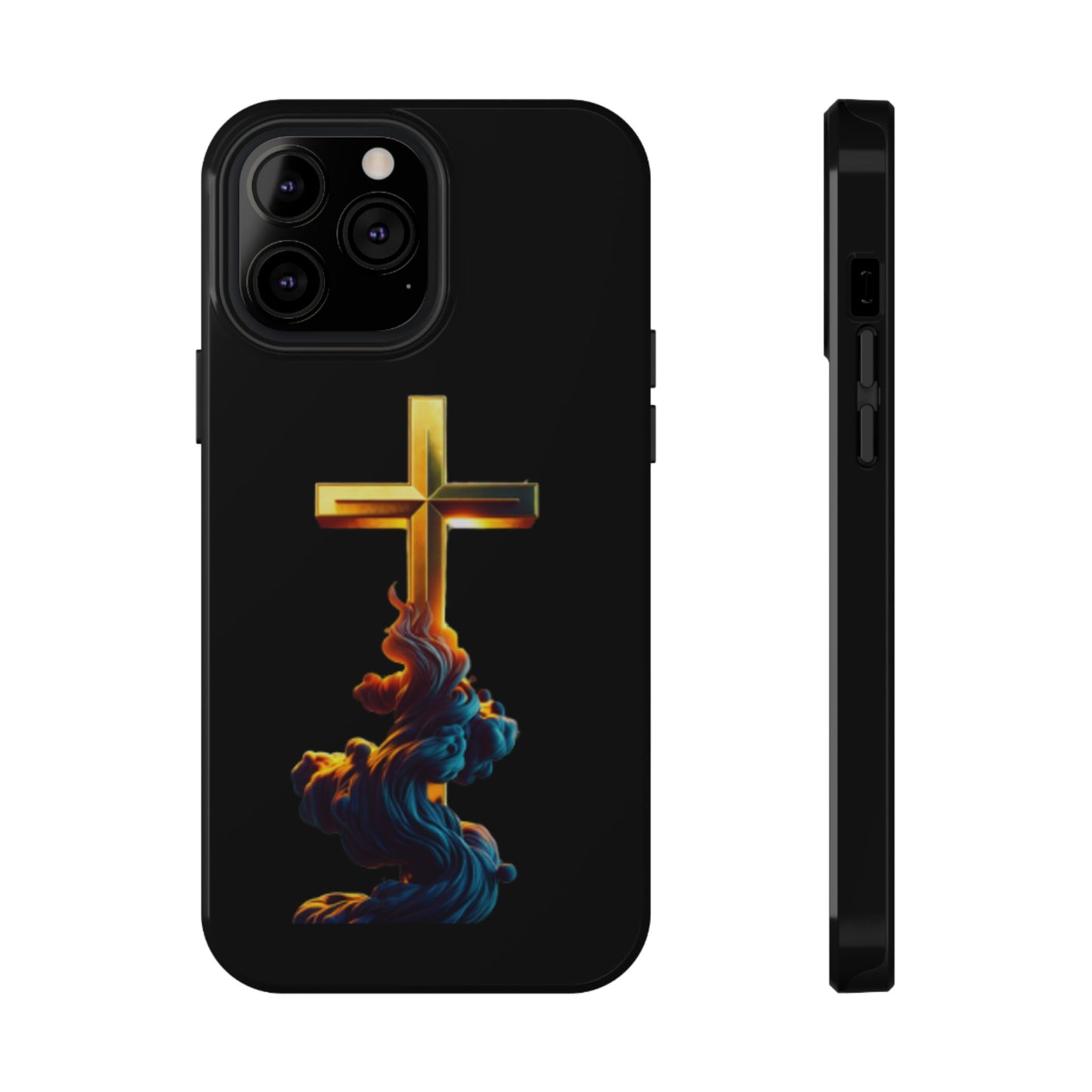 Impact-Resistant Phone Case with Cross Design - Durable and Stylish