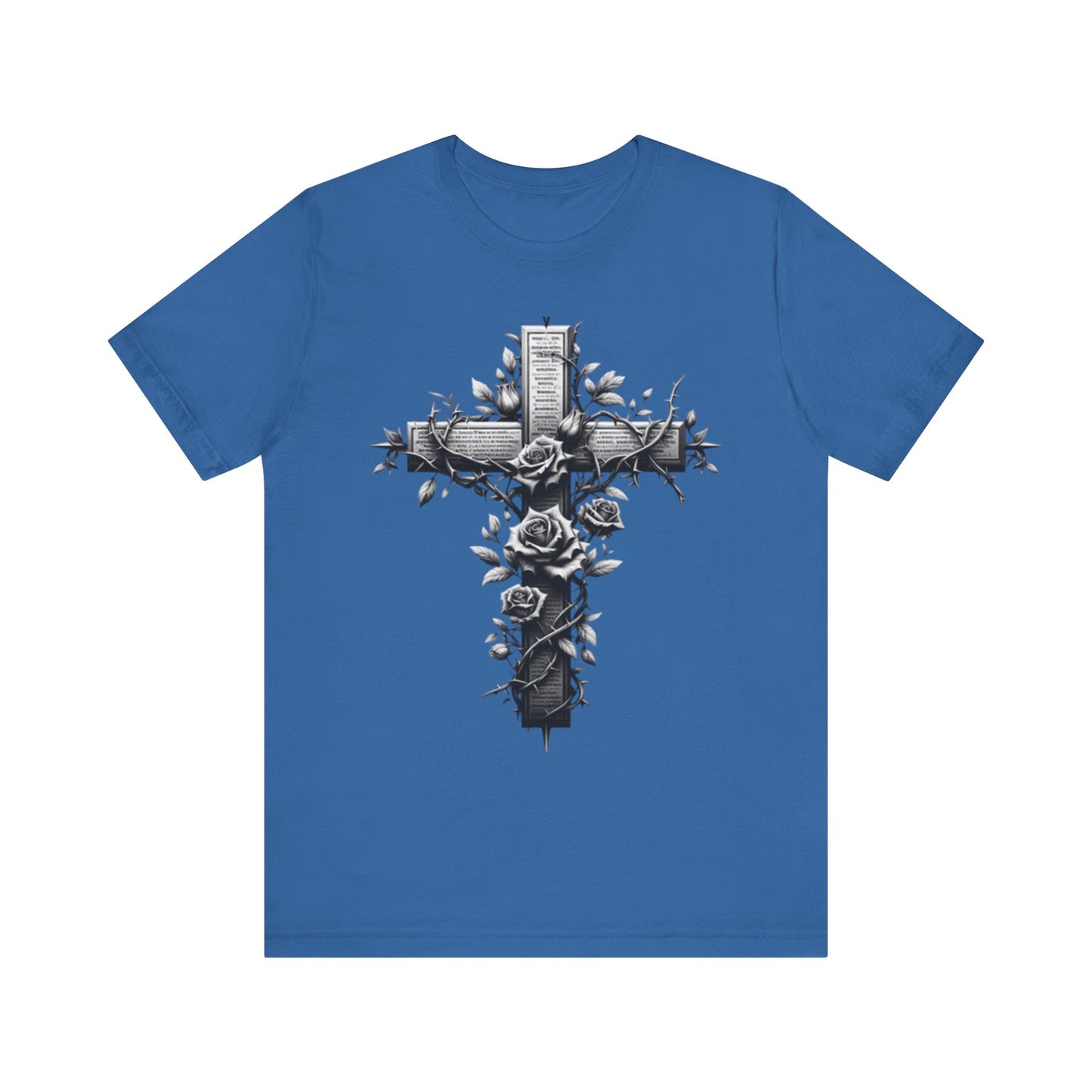 Vintage Floral Cross Unisex Jersey Tee
