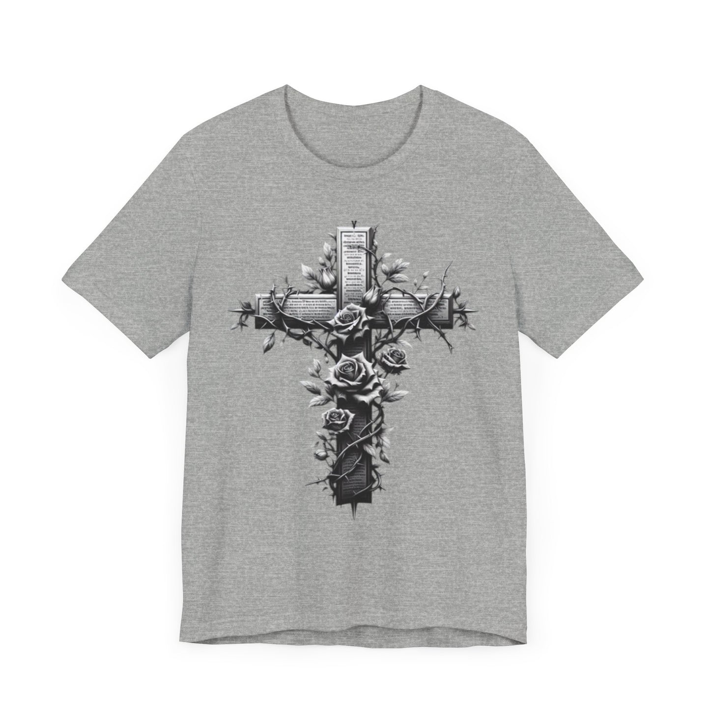 Vintage Floral Cross Unisex Jersey Tee