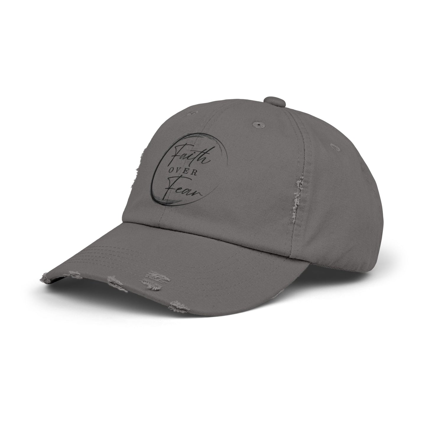 Faith Over Fear Unisex Distressed Cap